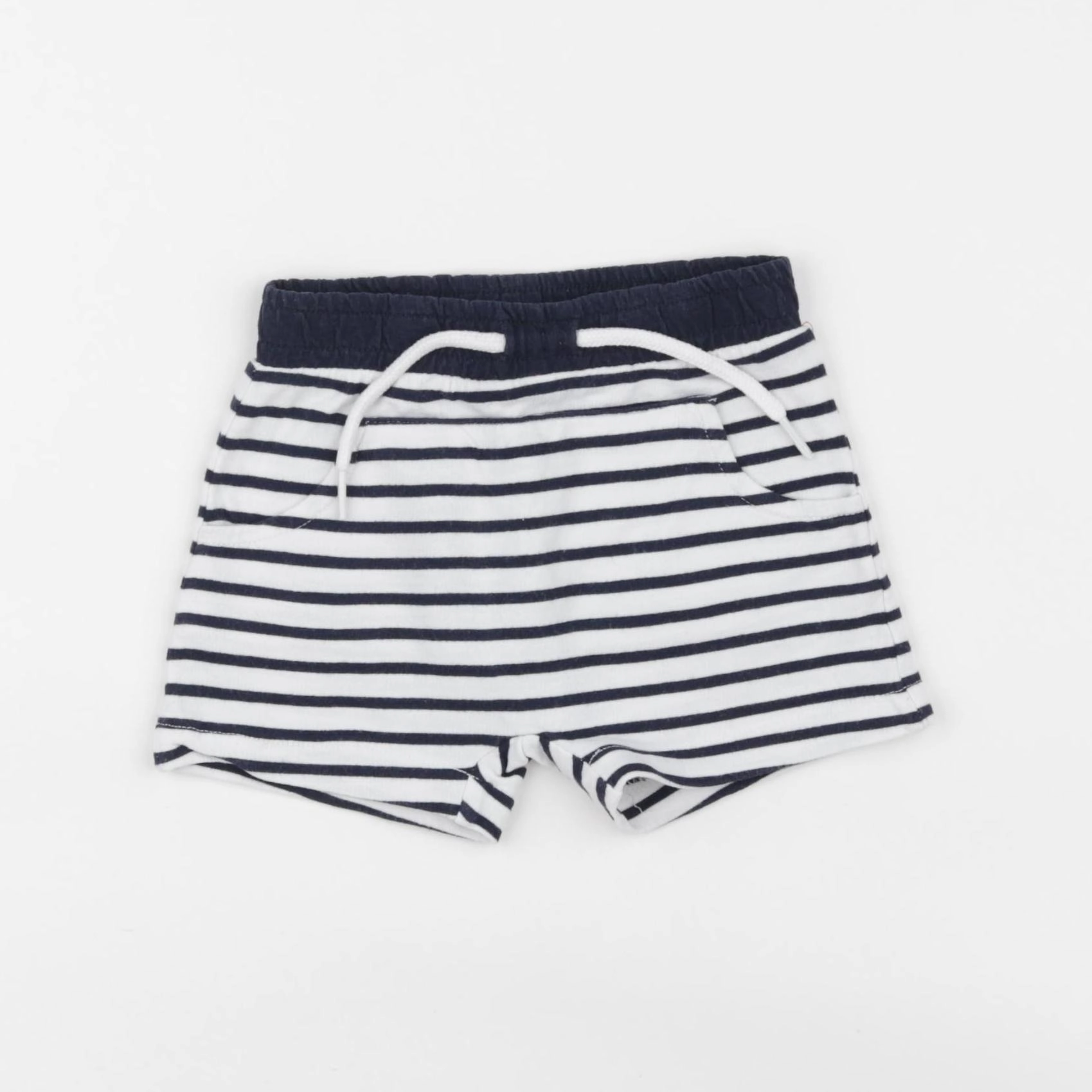 Vertbaudet - short blanc, bleu - 12 mois