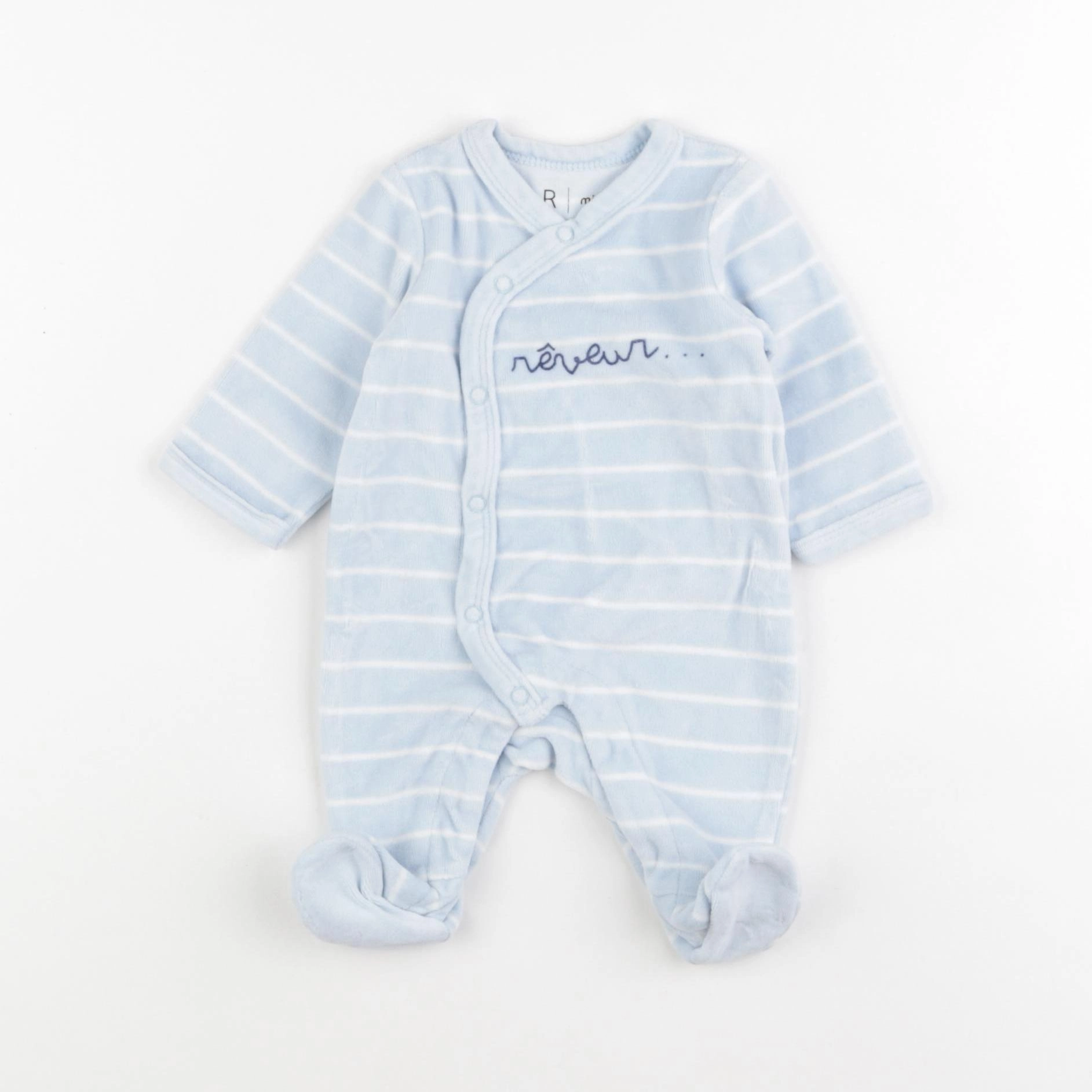 La Redoute - pyjama velours bleu - 0 mois