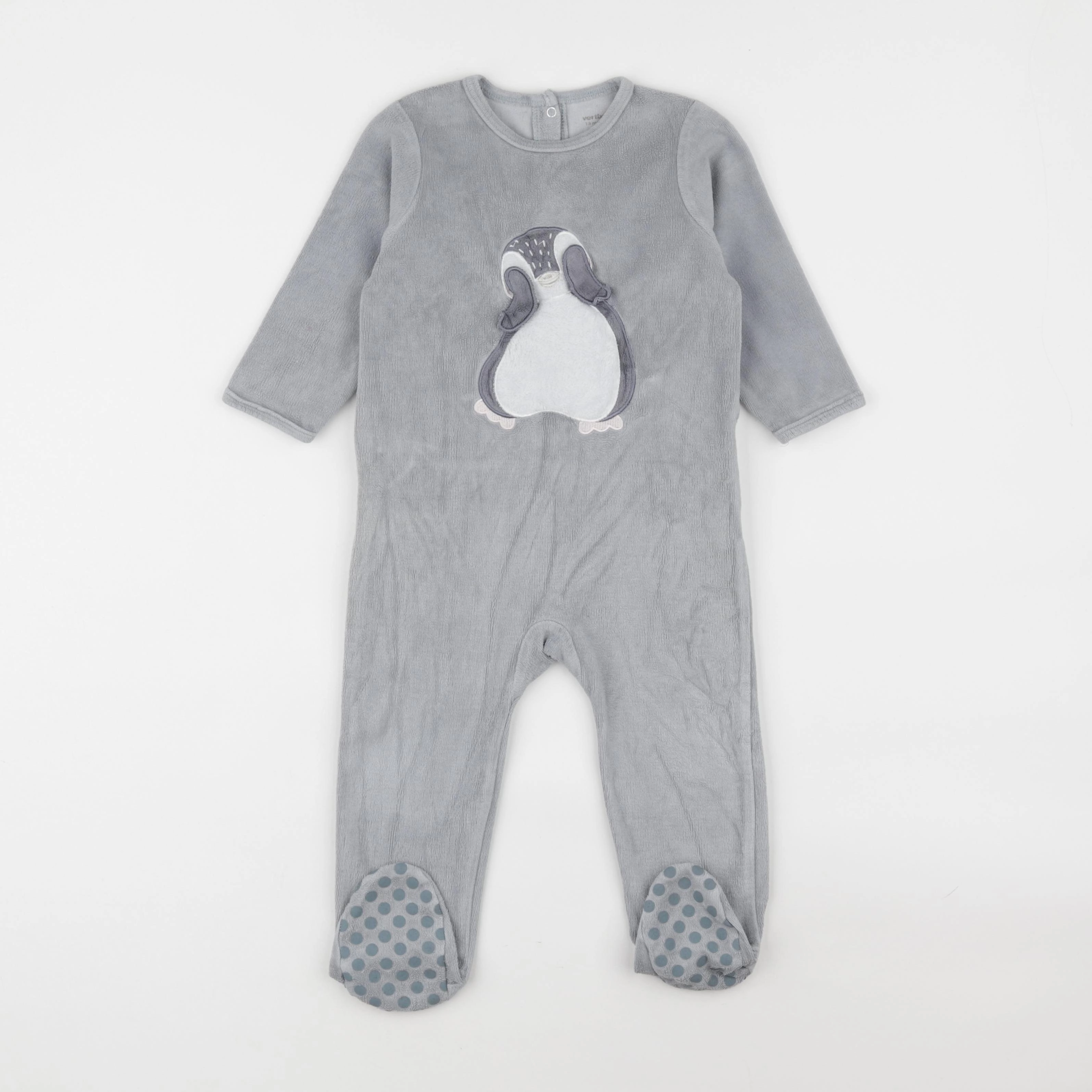 Vertbaudet - pyjama velours gris - 18 mois