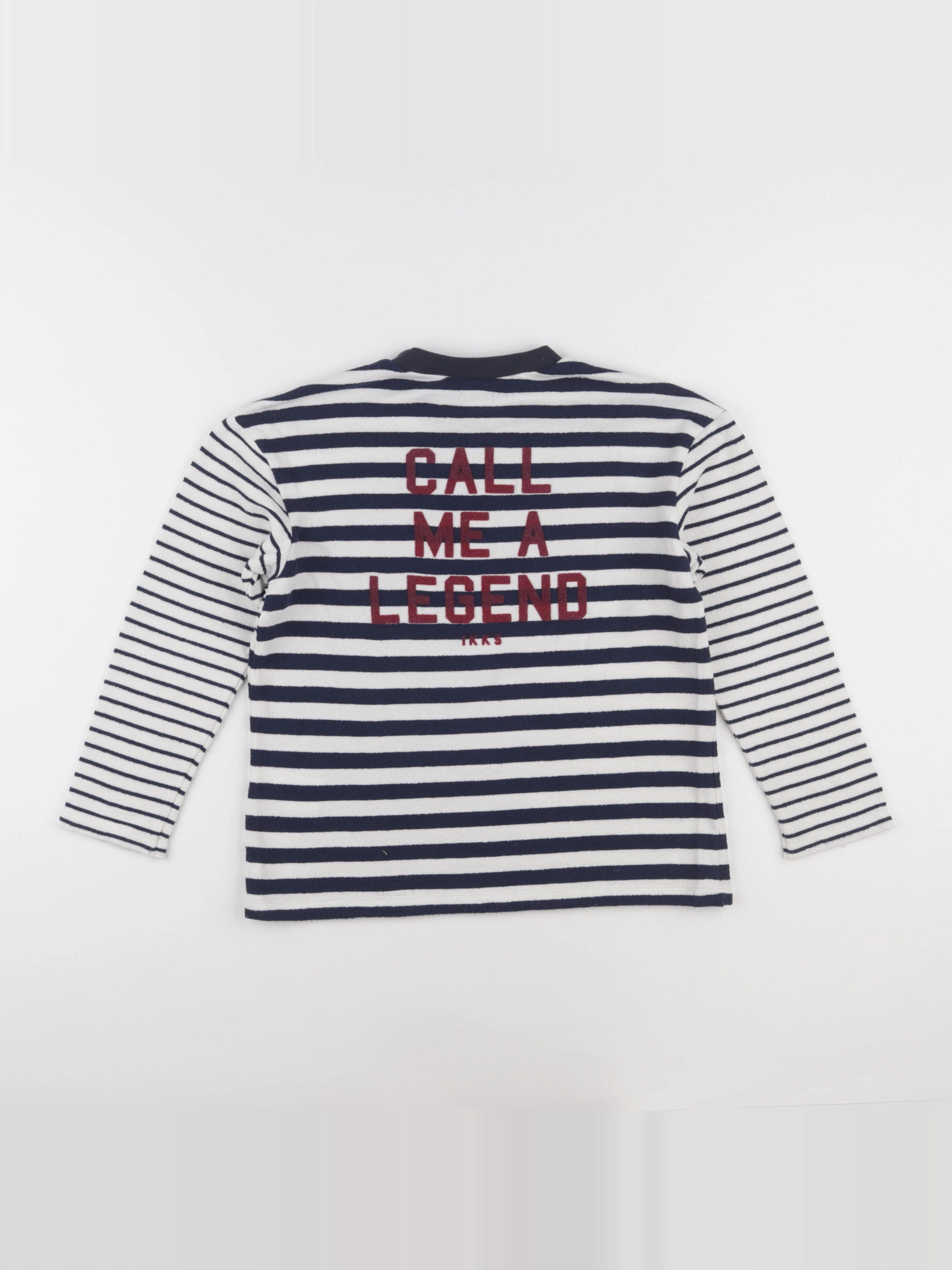 IKKS - sweat blanc, bleu - 8 ans