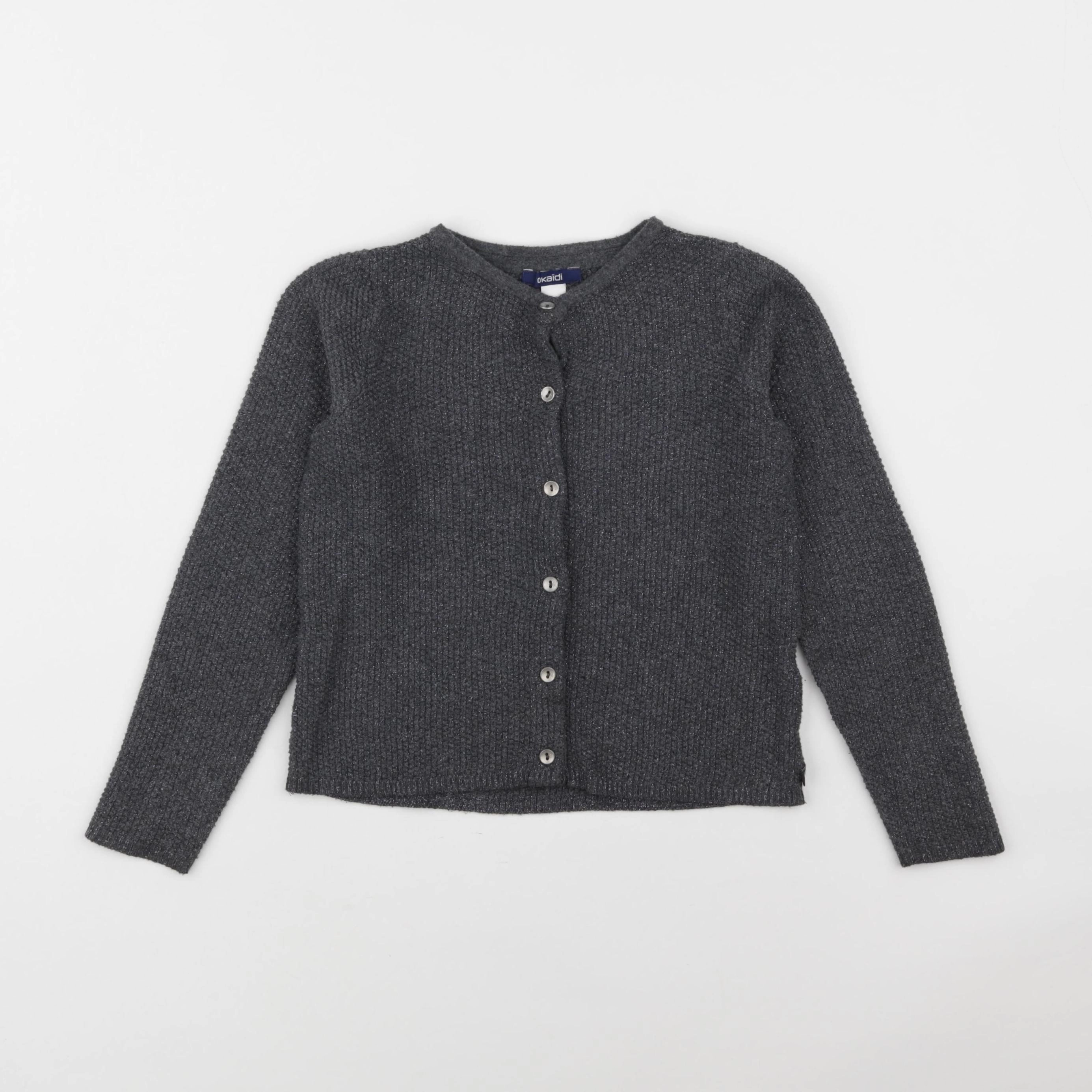 Okaidi - gilet gris, argent - 6 ans