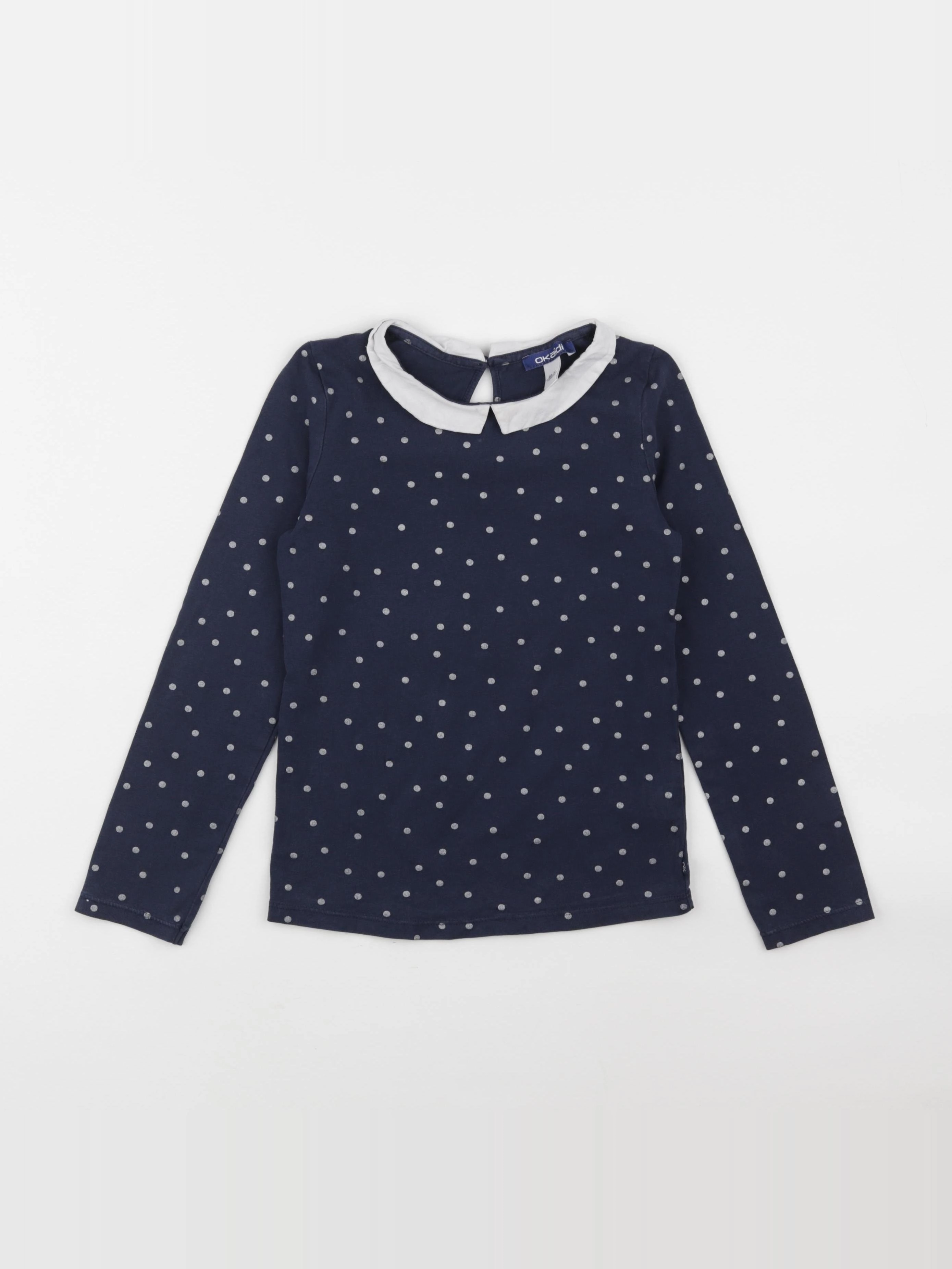 Okaidi - tee-shirt bleu, argent - 8 ans