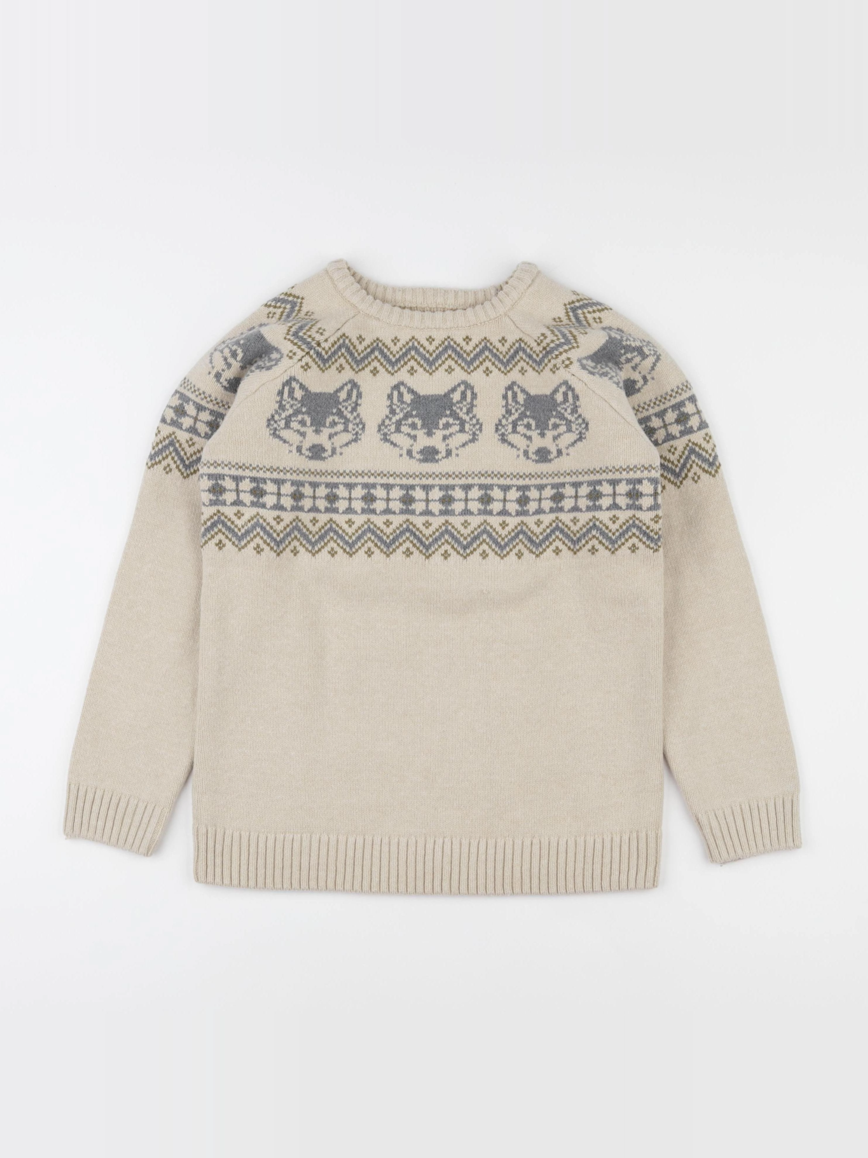 Vertbaudet - pull beige - 10 ans