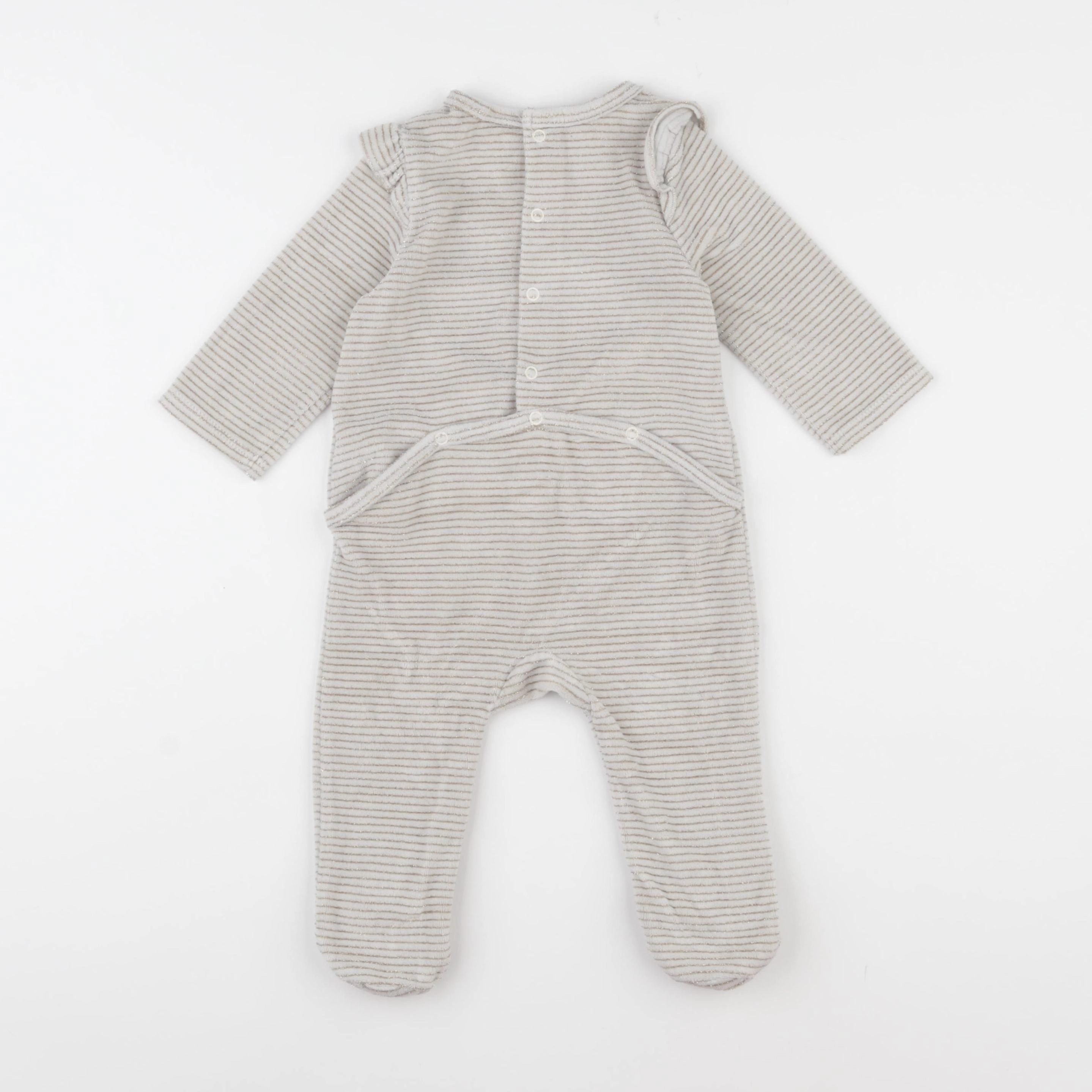 Tape à l'oeil - pyjama velours blanc, or - 9 mois