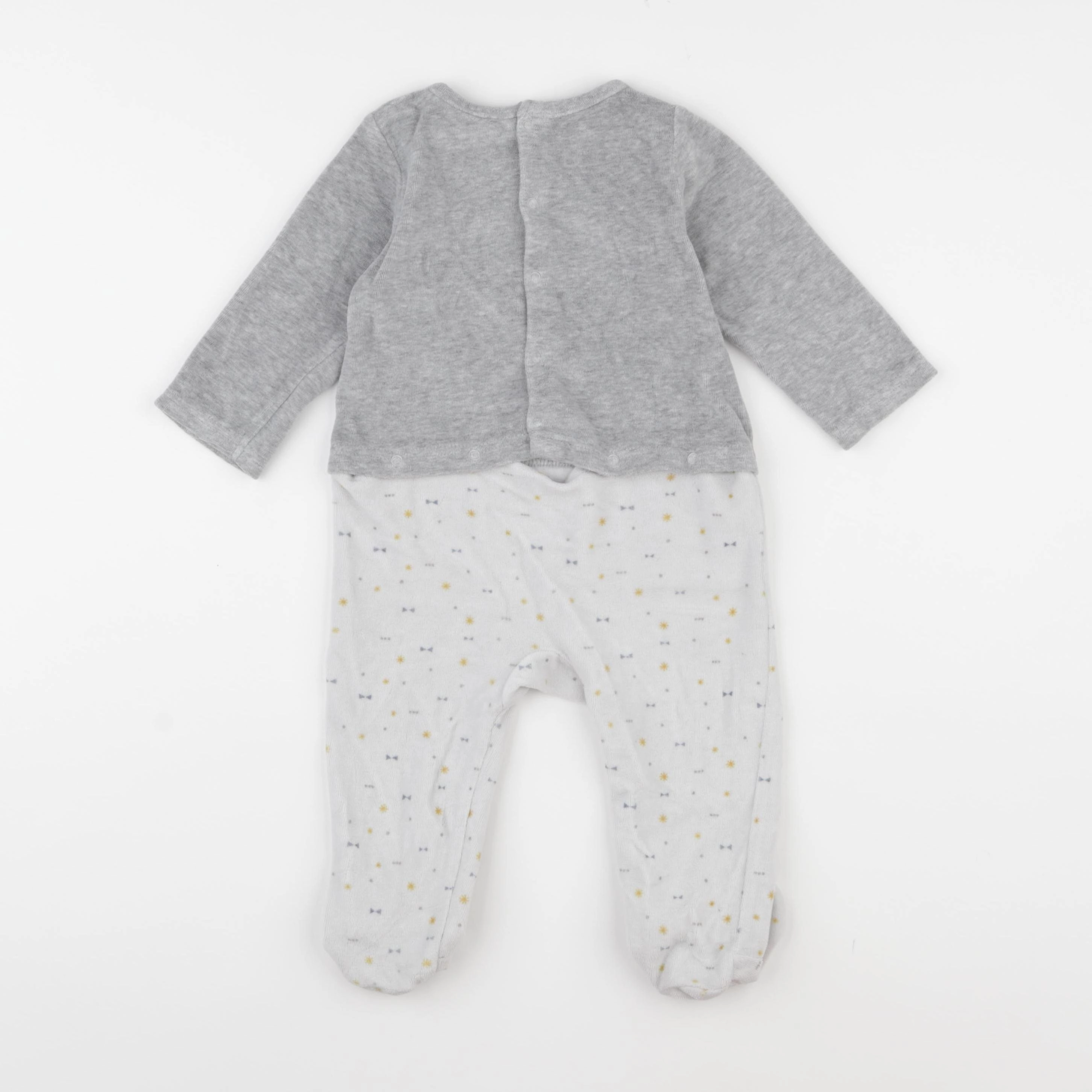 Tape à l'oeil - pyjama velours gris - 12 mois