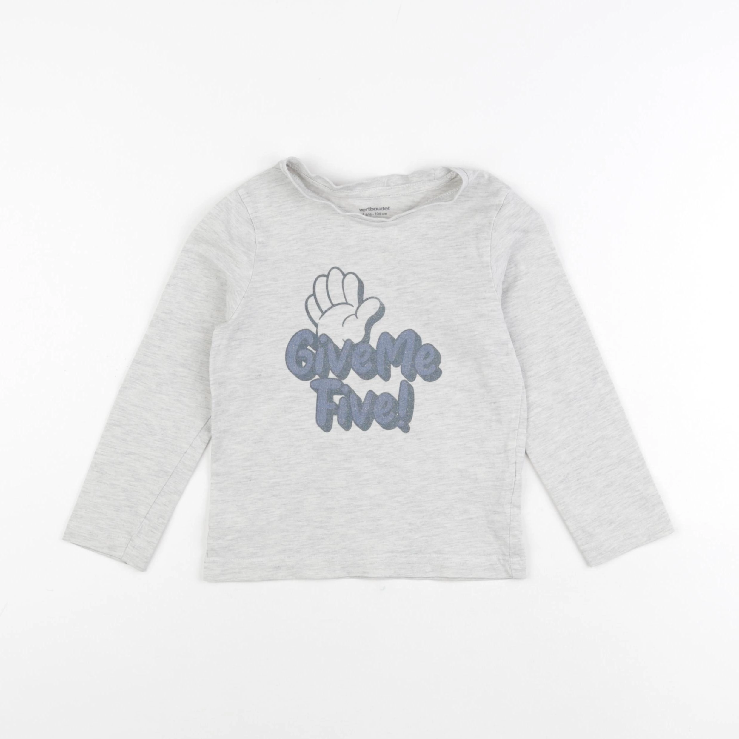 Vertbaudet - tee-shirt gris - 4 ans