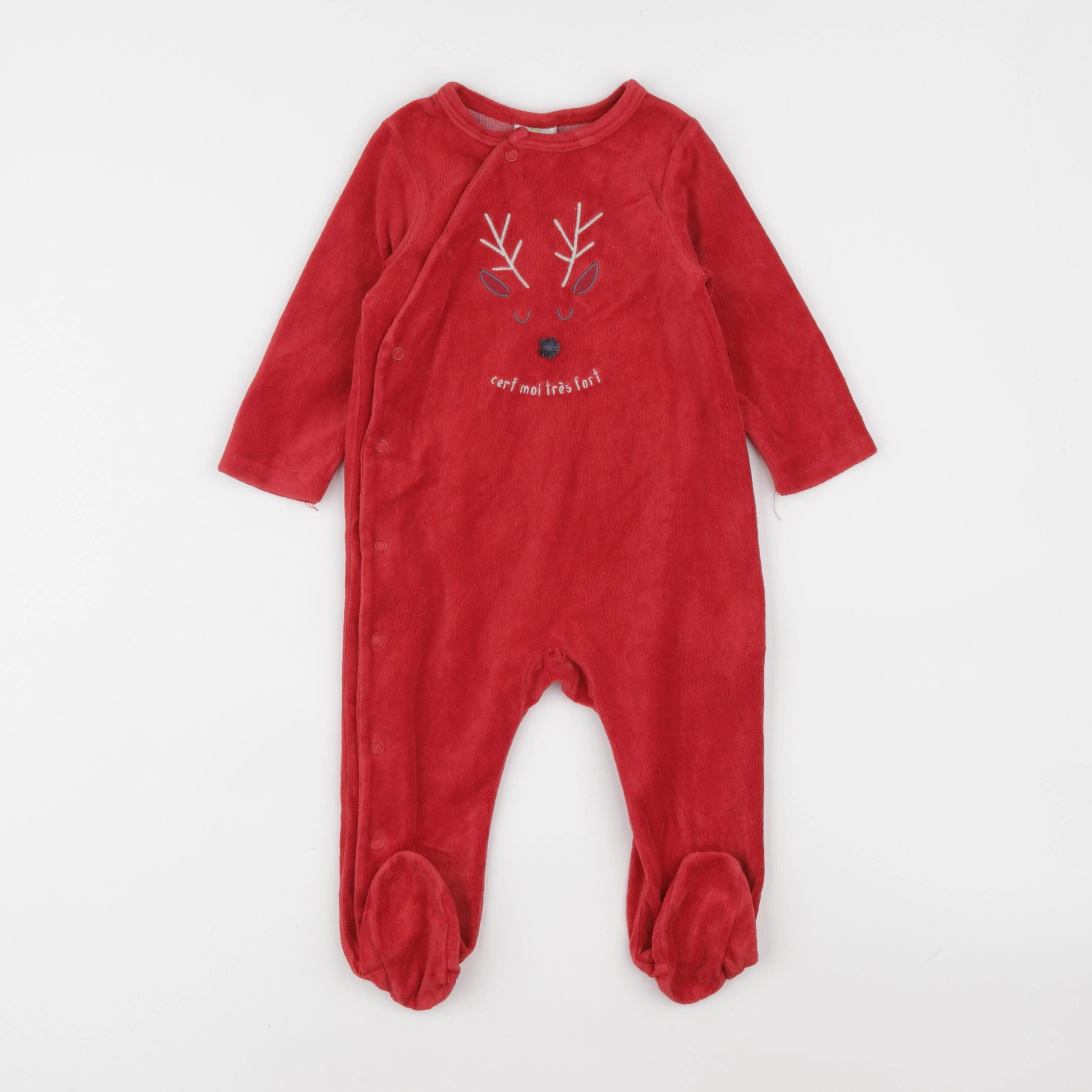 Tape à l'oeil - pyjama velours rouge - 12 mois