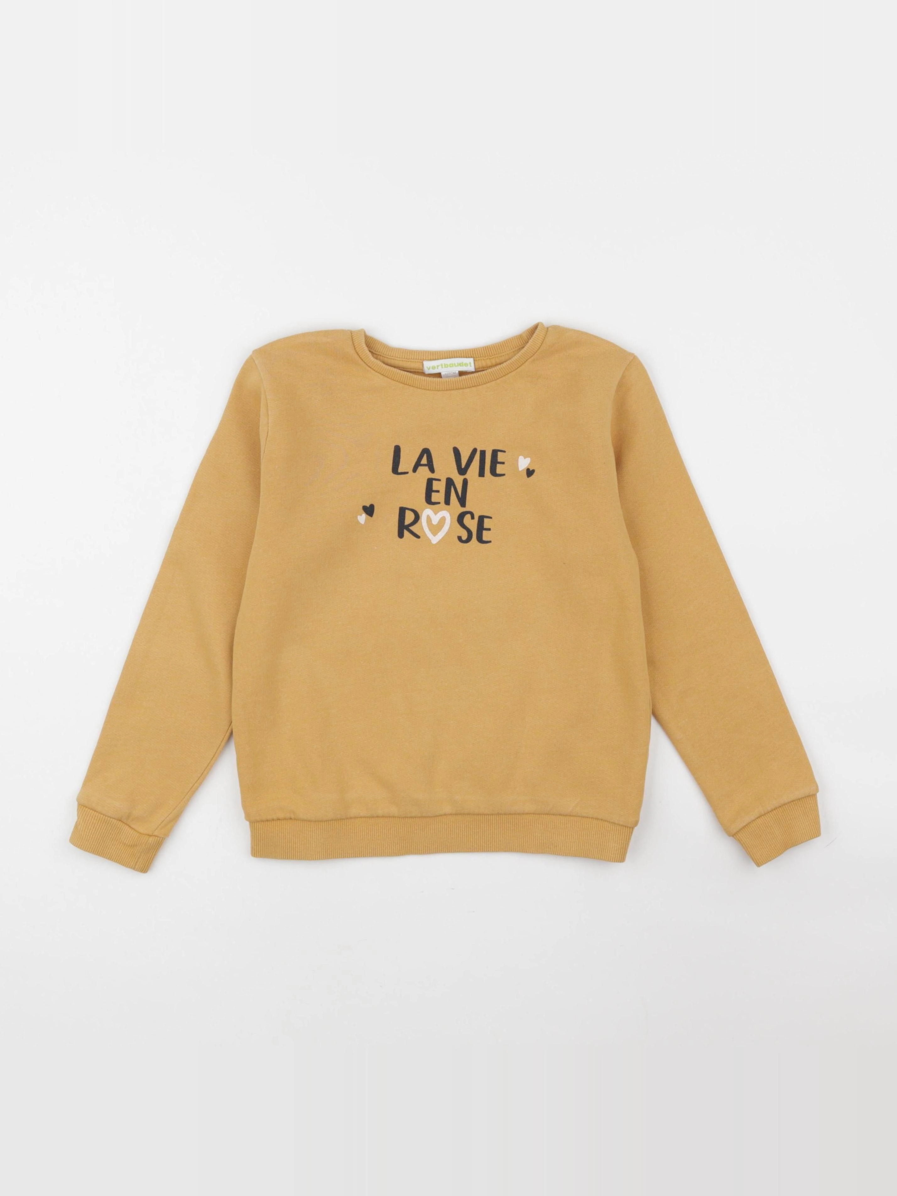 Vertbaudet - sweat jaune - 8 ans