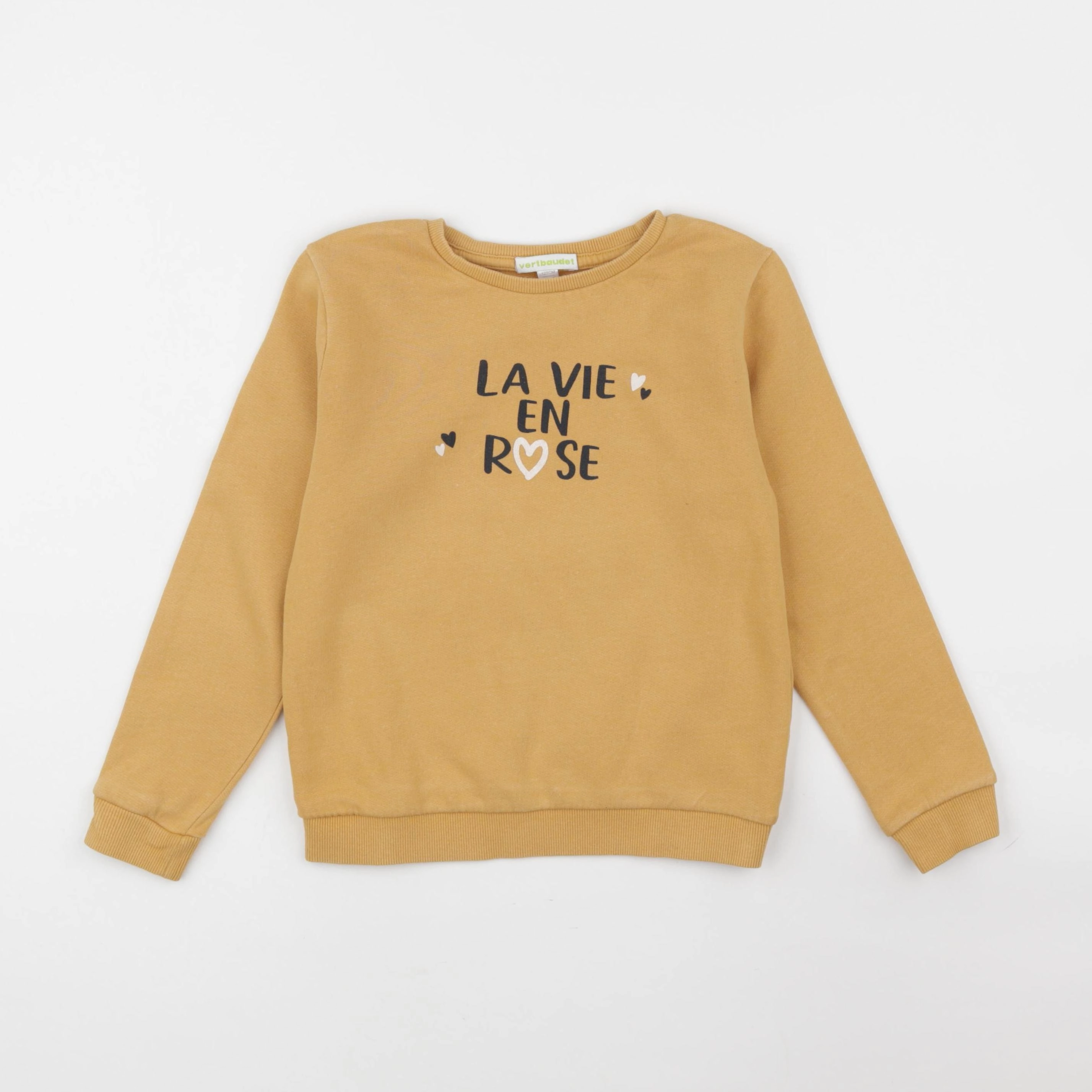 Vertbaudet - sweat jaune - 8 ans