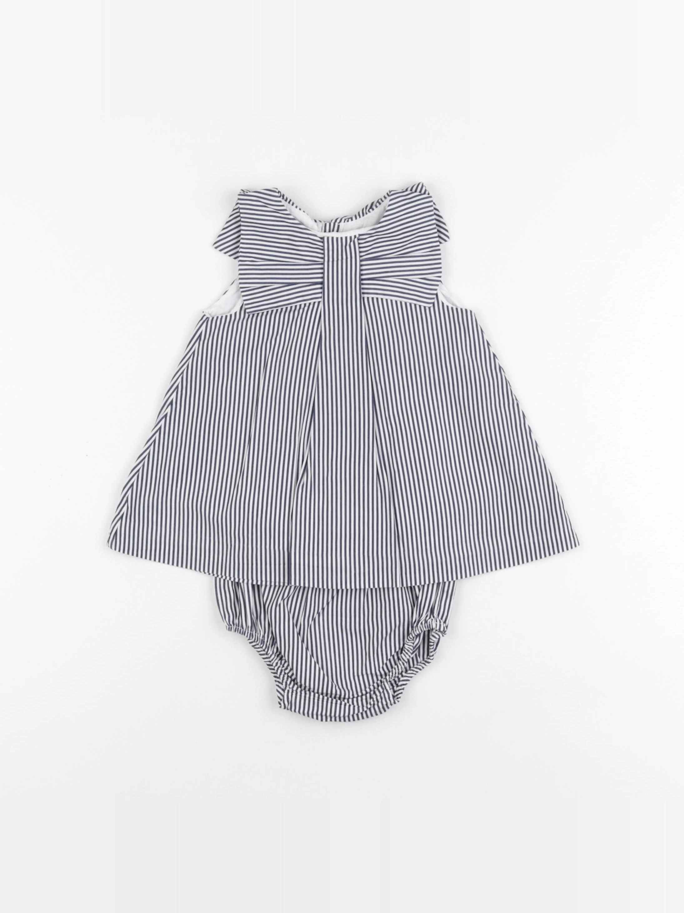 Jacadi - robe bleu, blanc - 6 mois