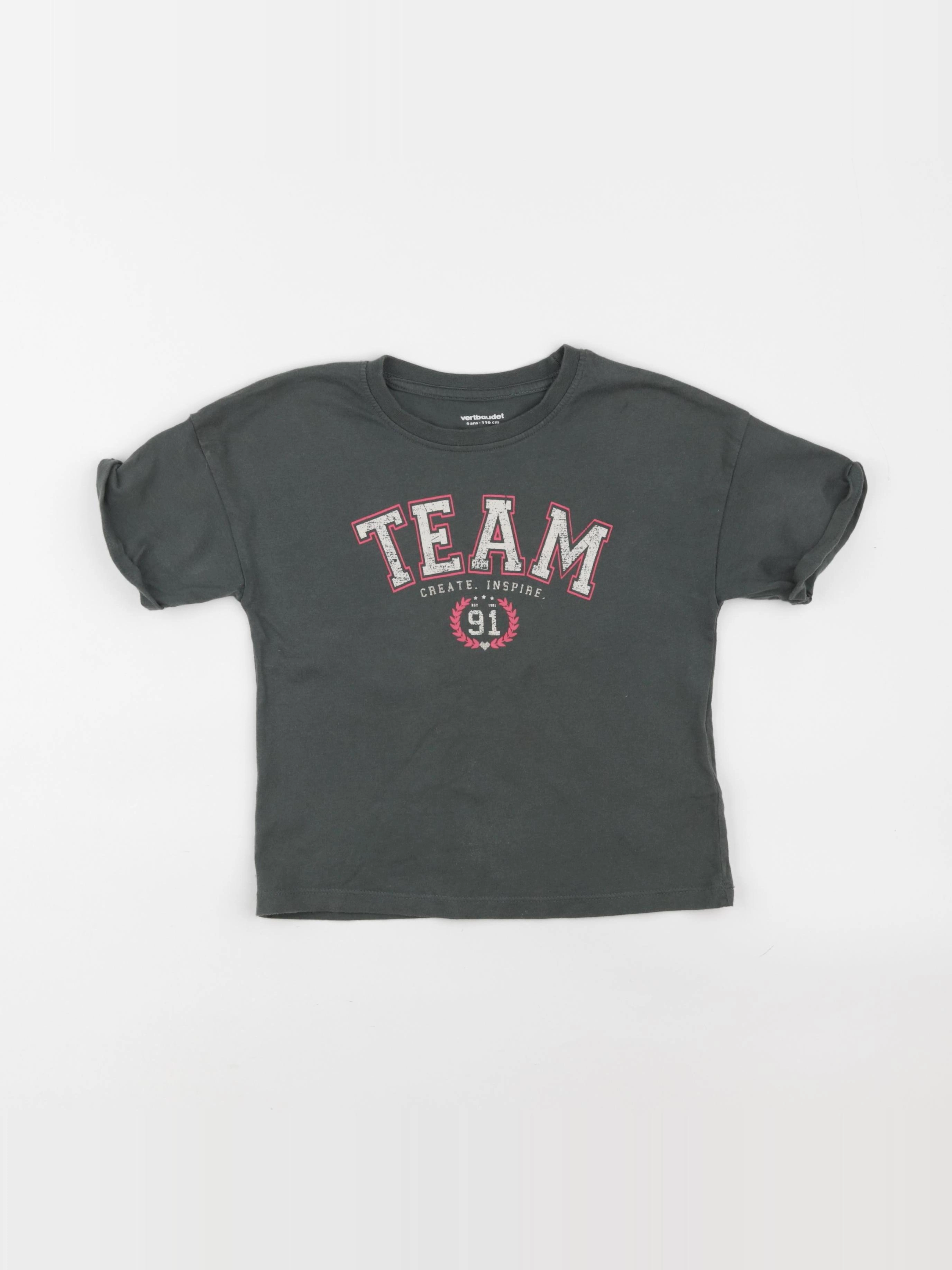 Vertbaudet - tee-shirt vert - 6 ans