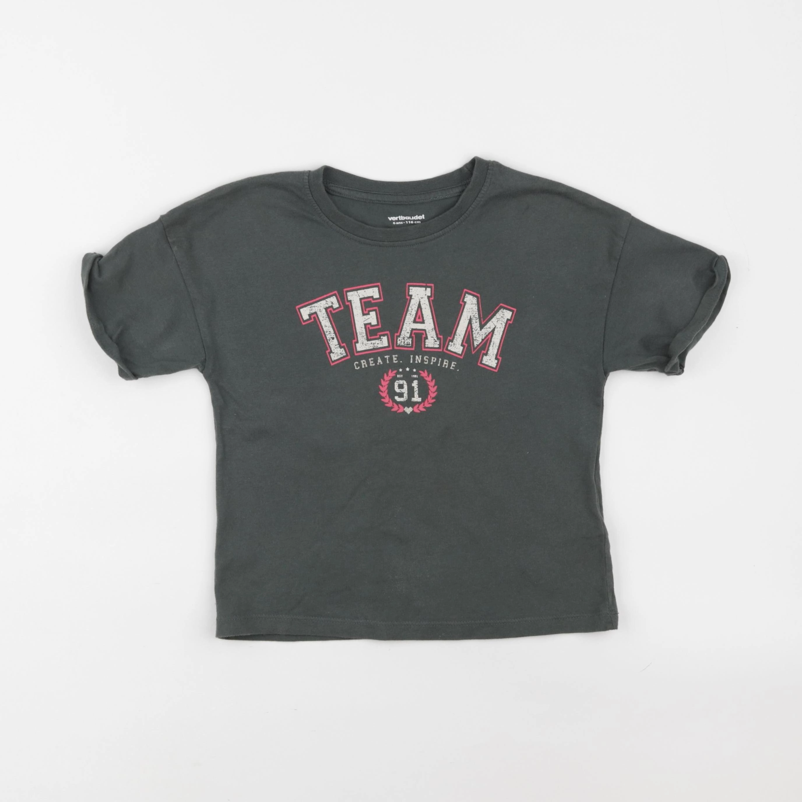 Vertbaudet - tee-shirt vert - 6 ans
