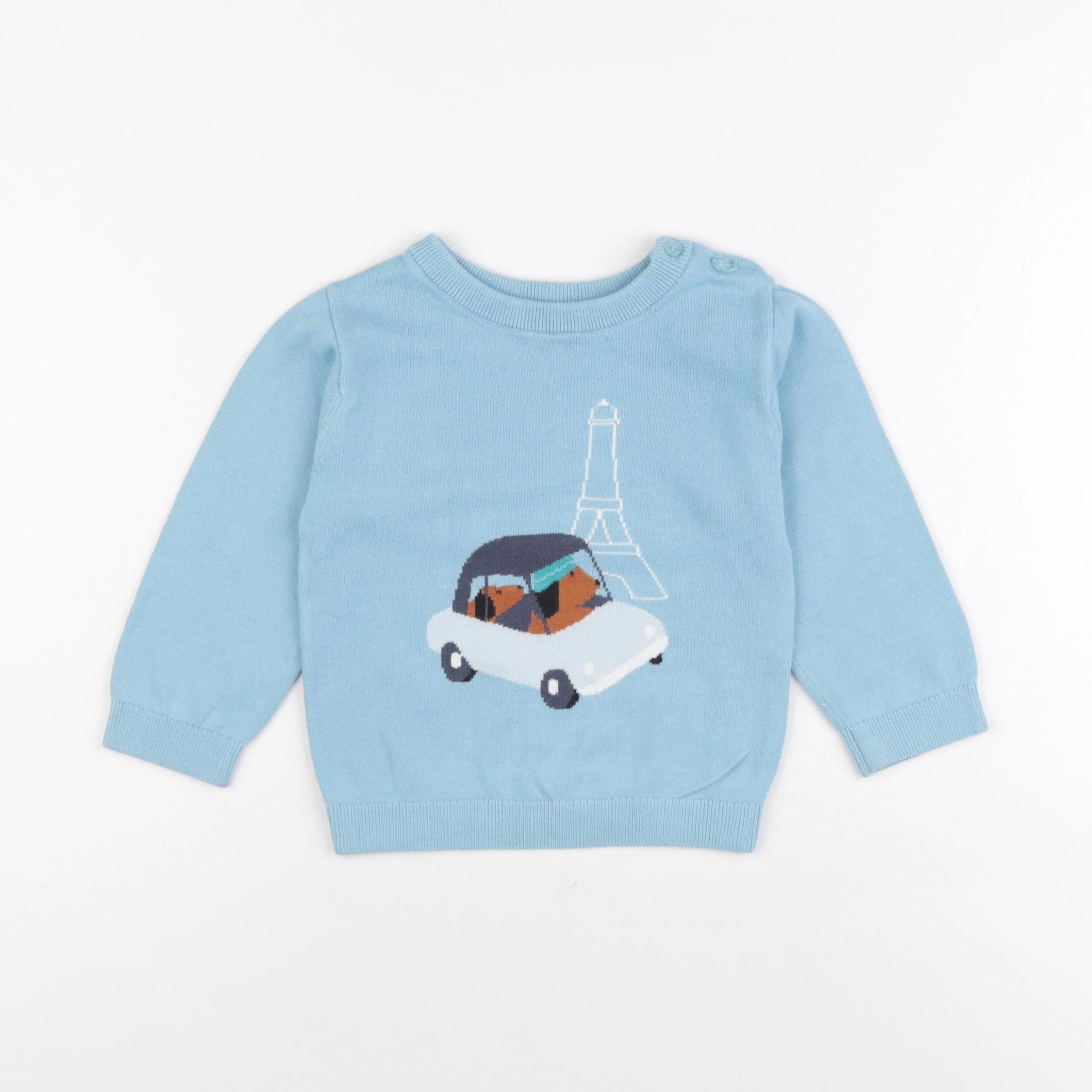 Jacadi - pull bleu - 24 mois