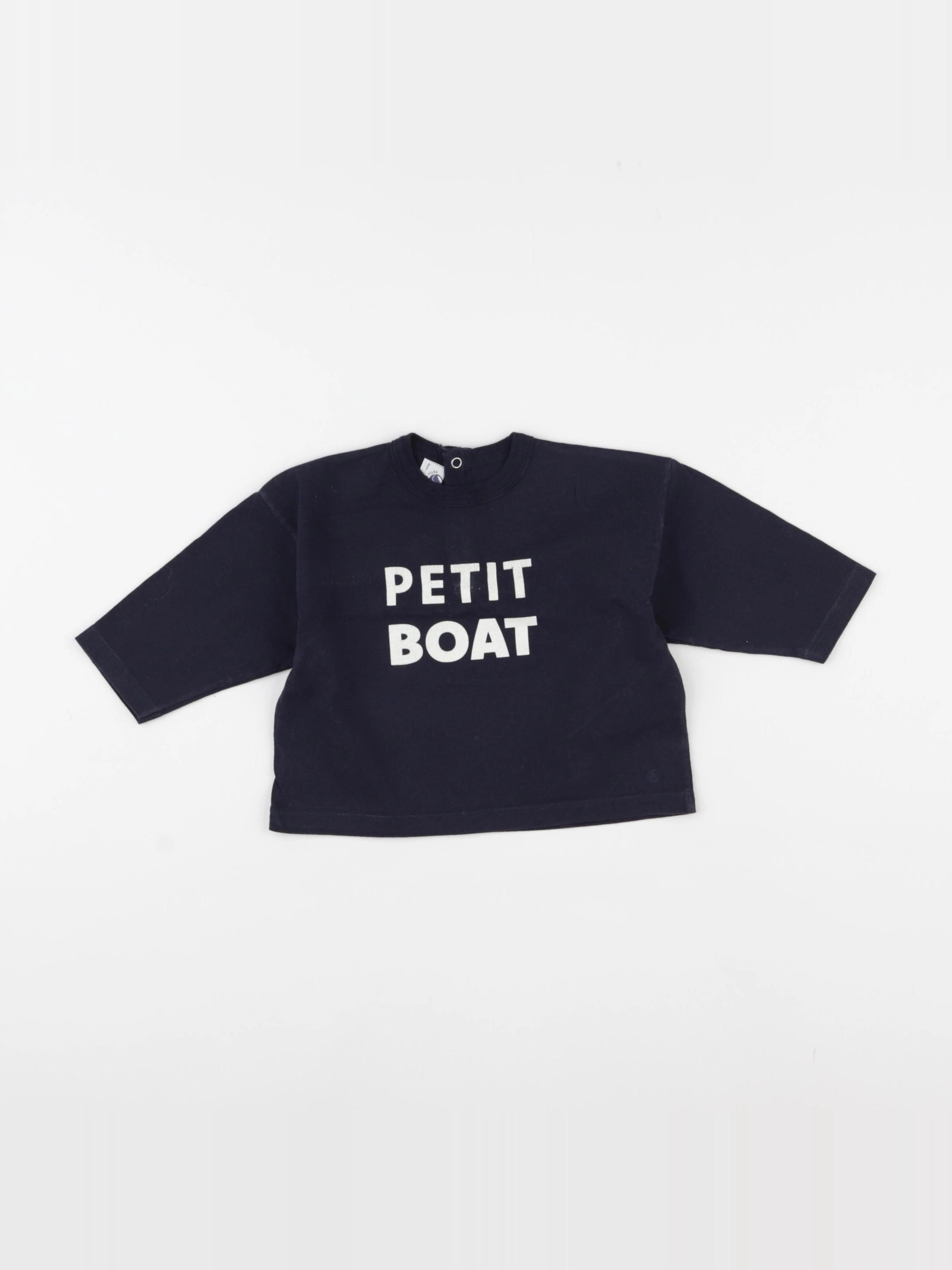 Petit Bateau - tee-shirt bleu - 6 mois