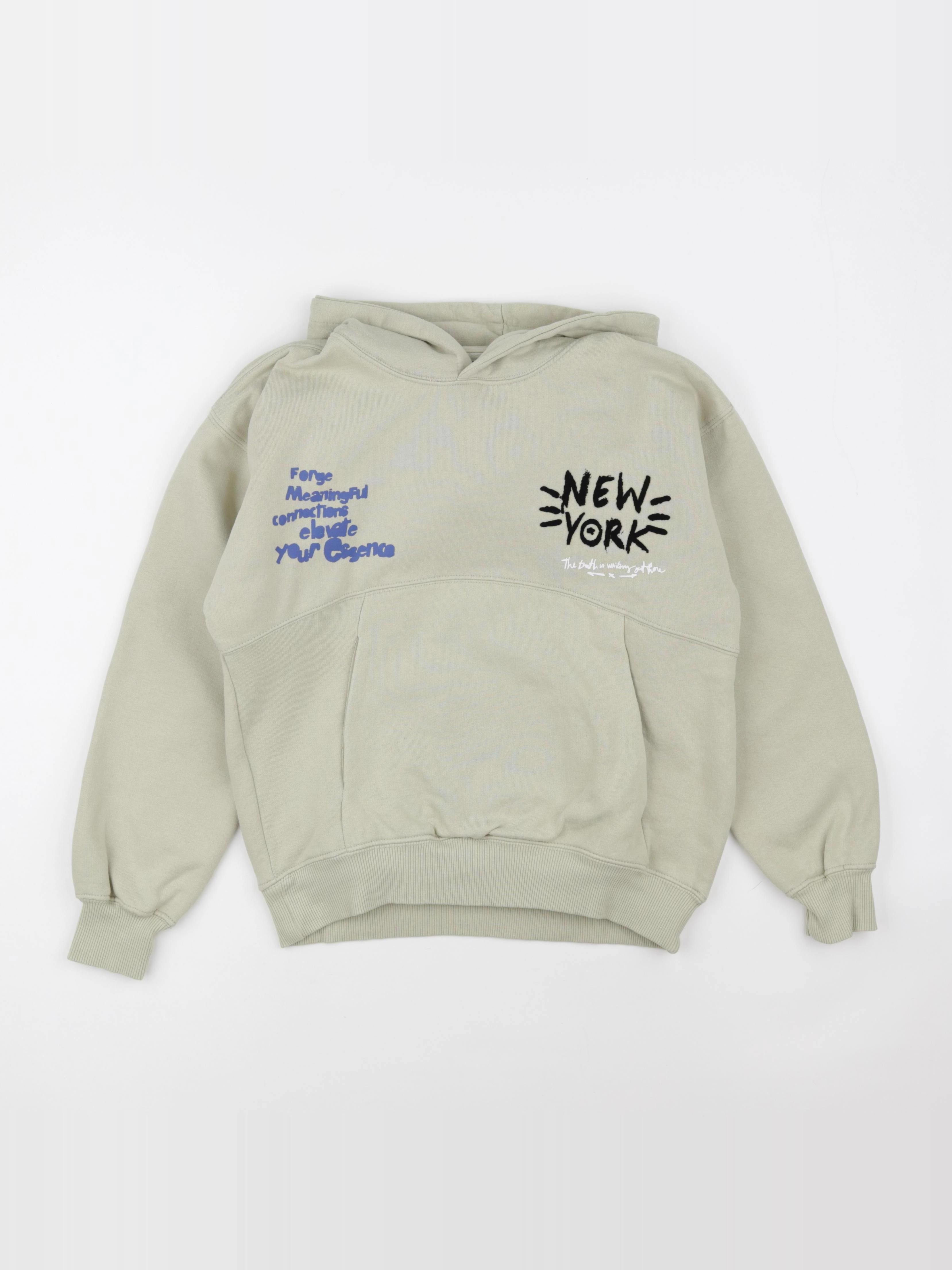 Zara - sweat imprimé au dos marron - 11/12 ans