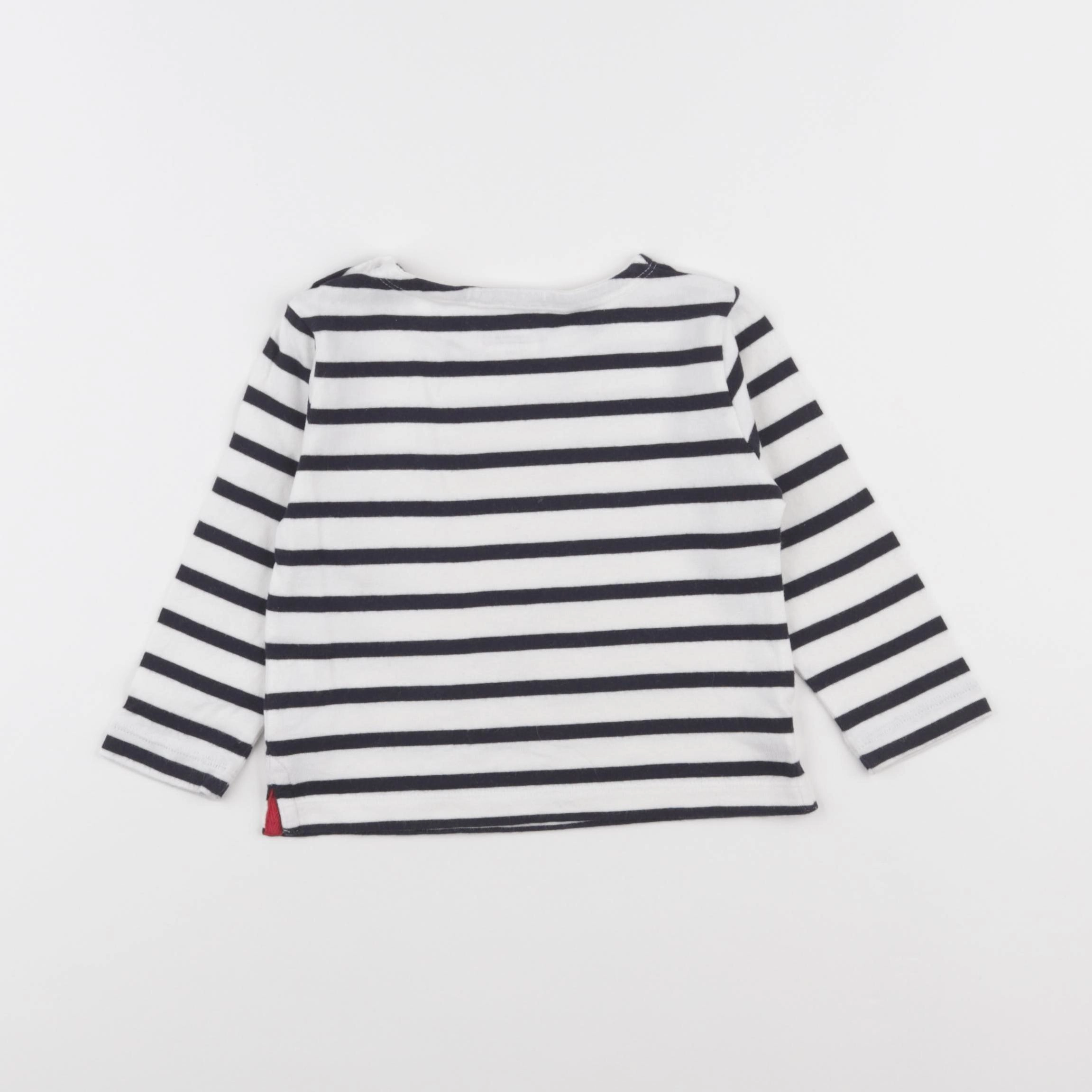 Boutchou - tee-shirt blanc, bleu - 12 mois