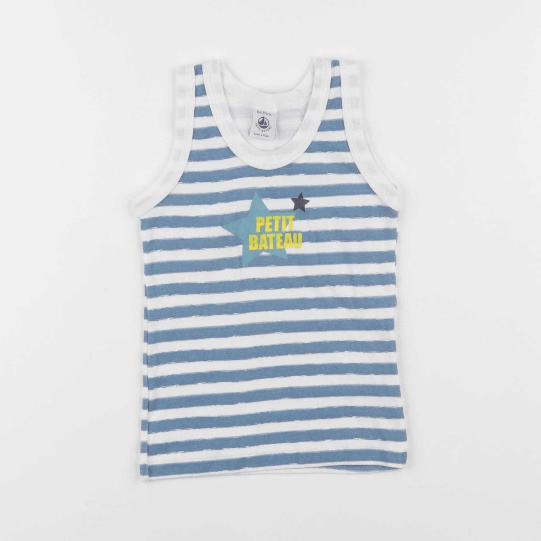 Petit Bateau - maillot de corps bleu - 3 ans