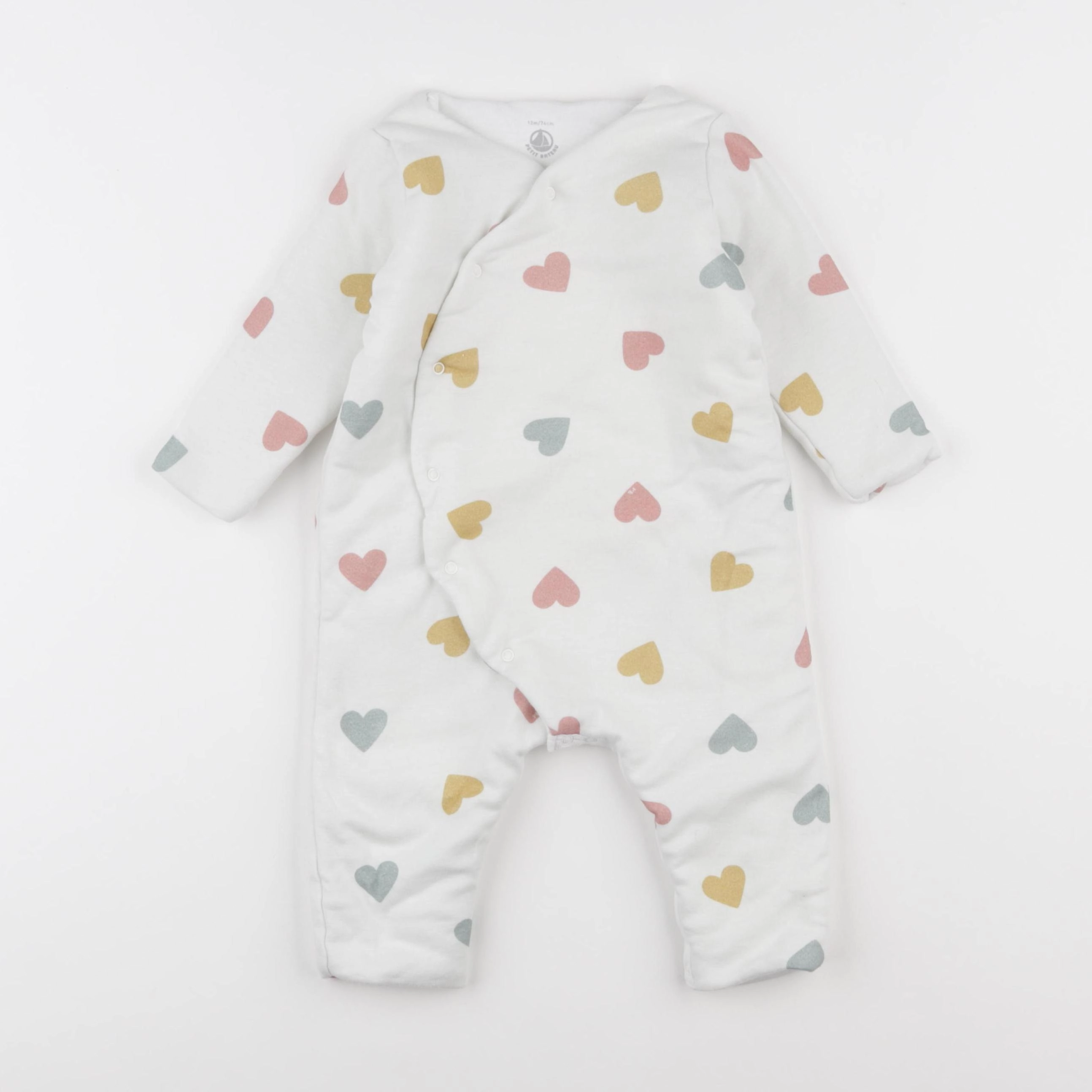 Petit Bateau - sur-pyjama blanc - 12 mois