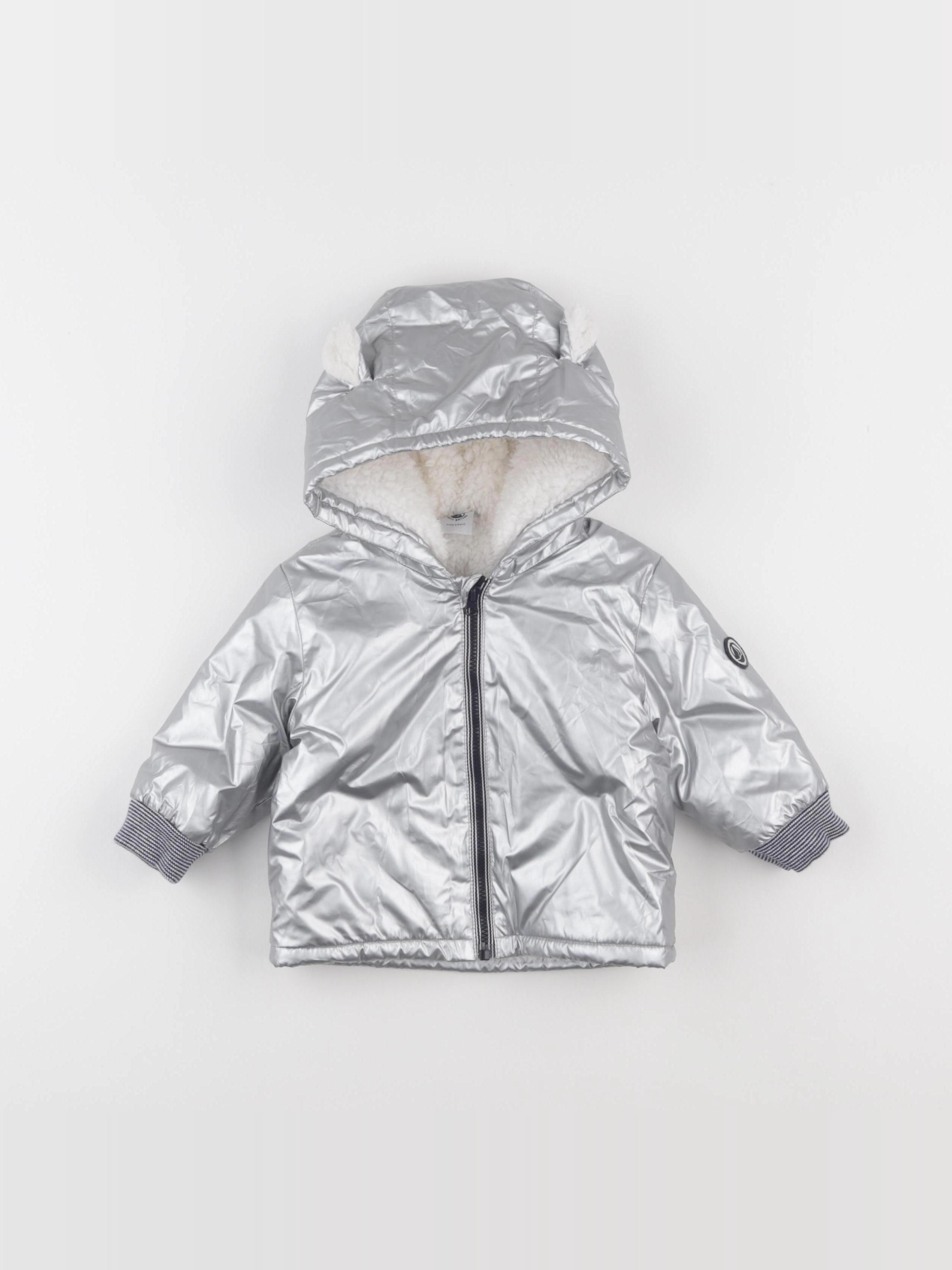 Petit Bateau - imperméable argent - 6 mois