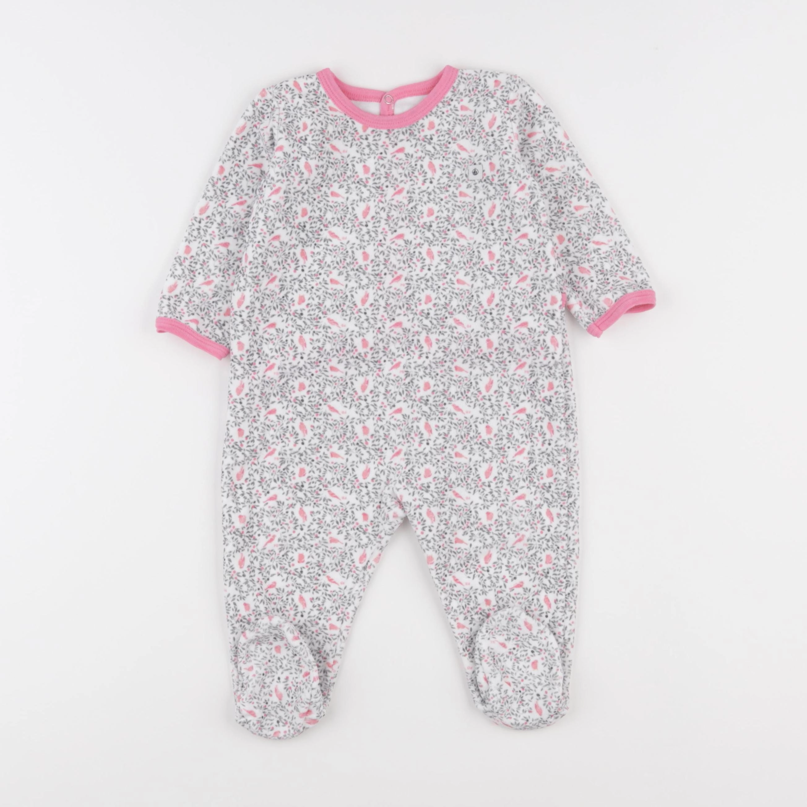 Petit Bateau - pyjama velours blanc - 9 mois