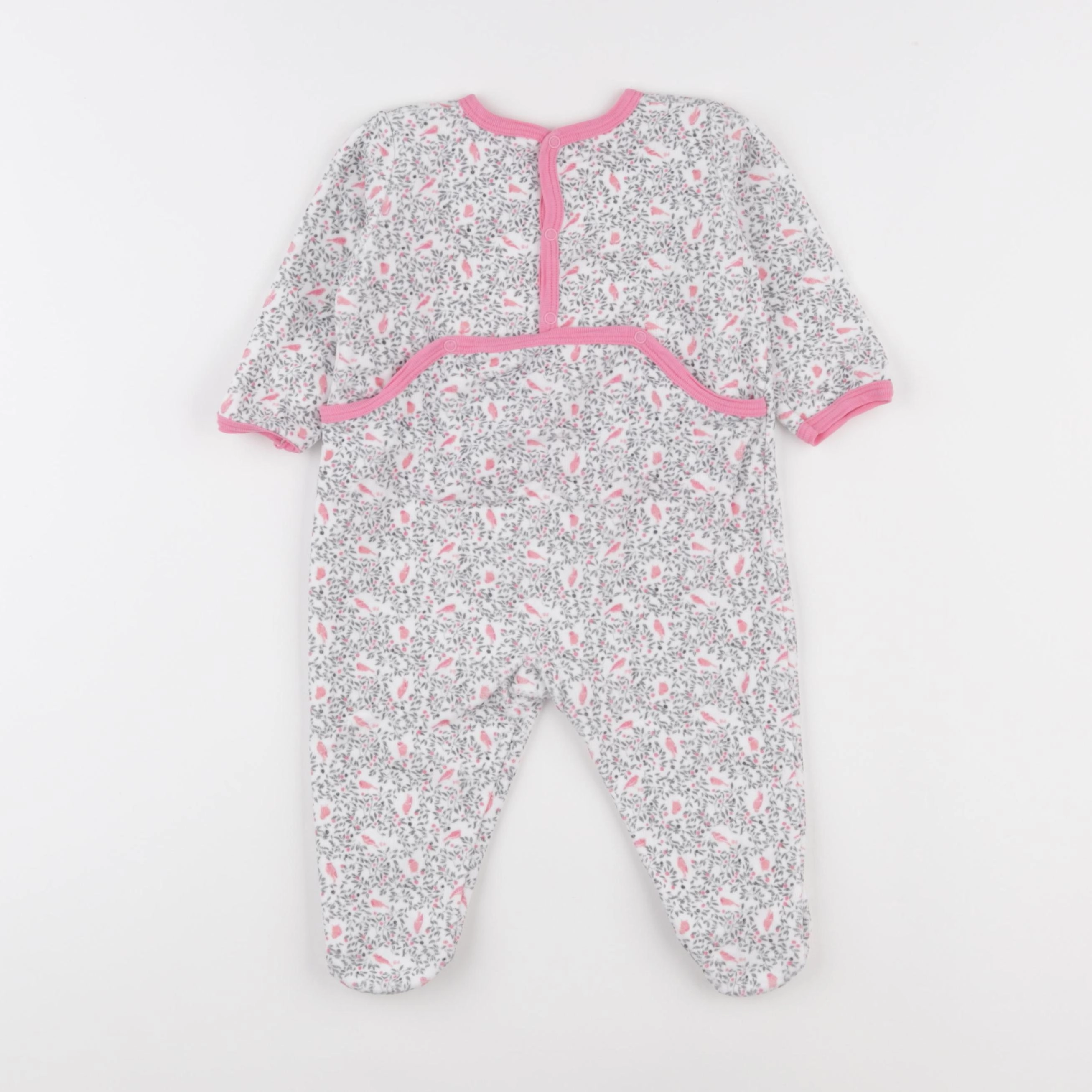 Petit Bateau - pyjama velours blanc - 9 mois