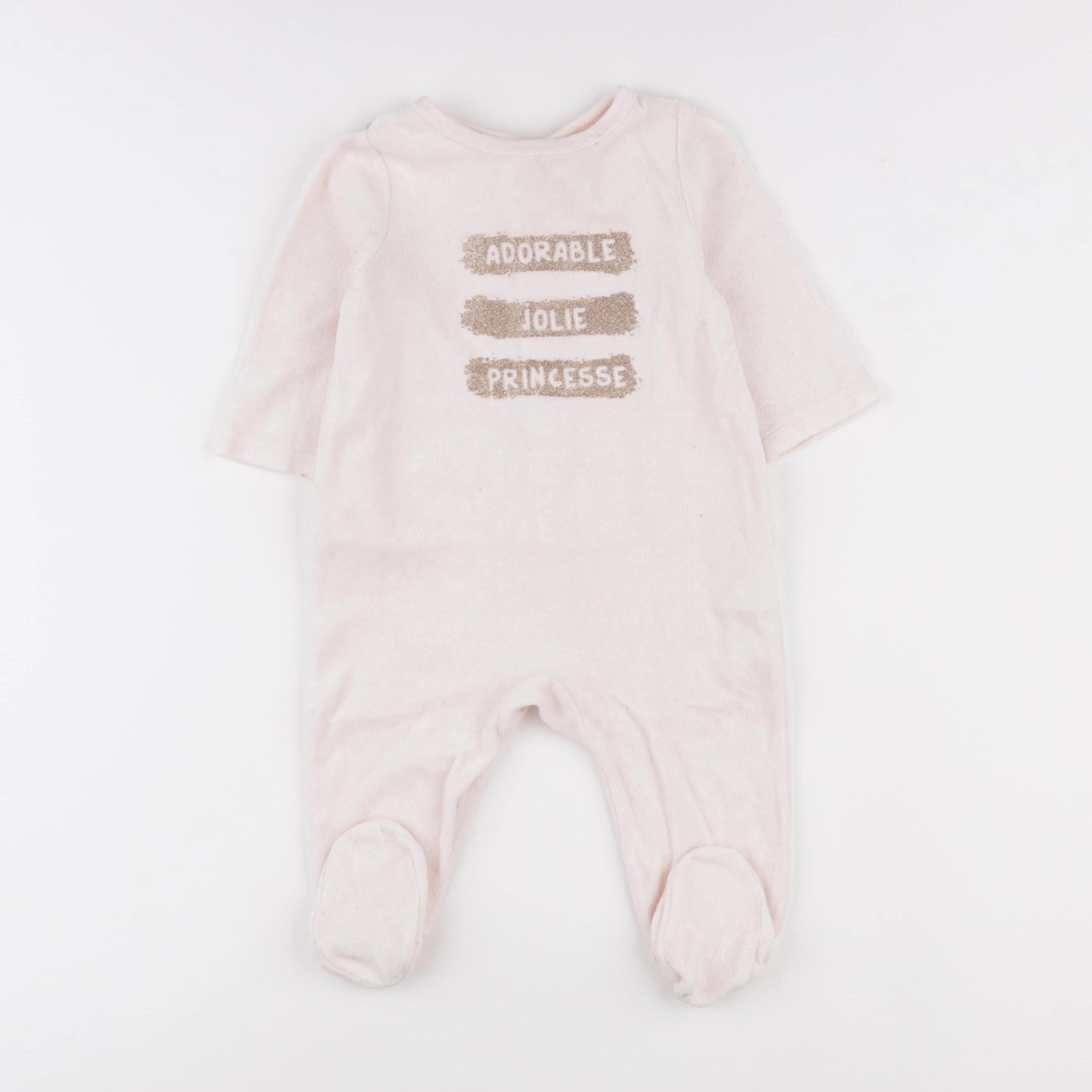 Tape à l'oeil - pyjama velours rose - 9 mois