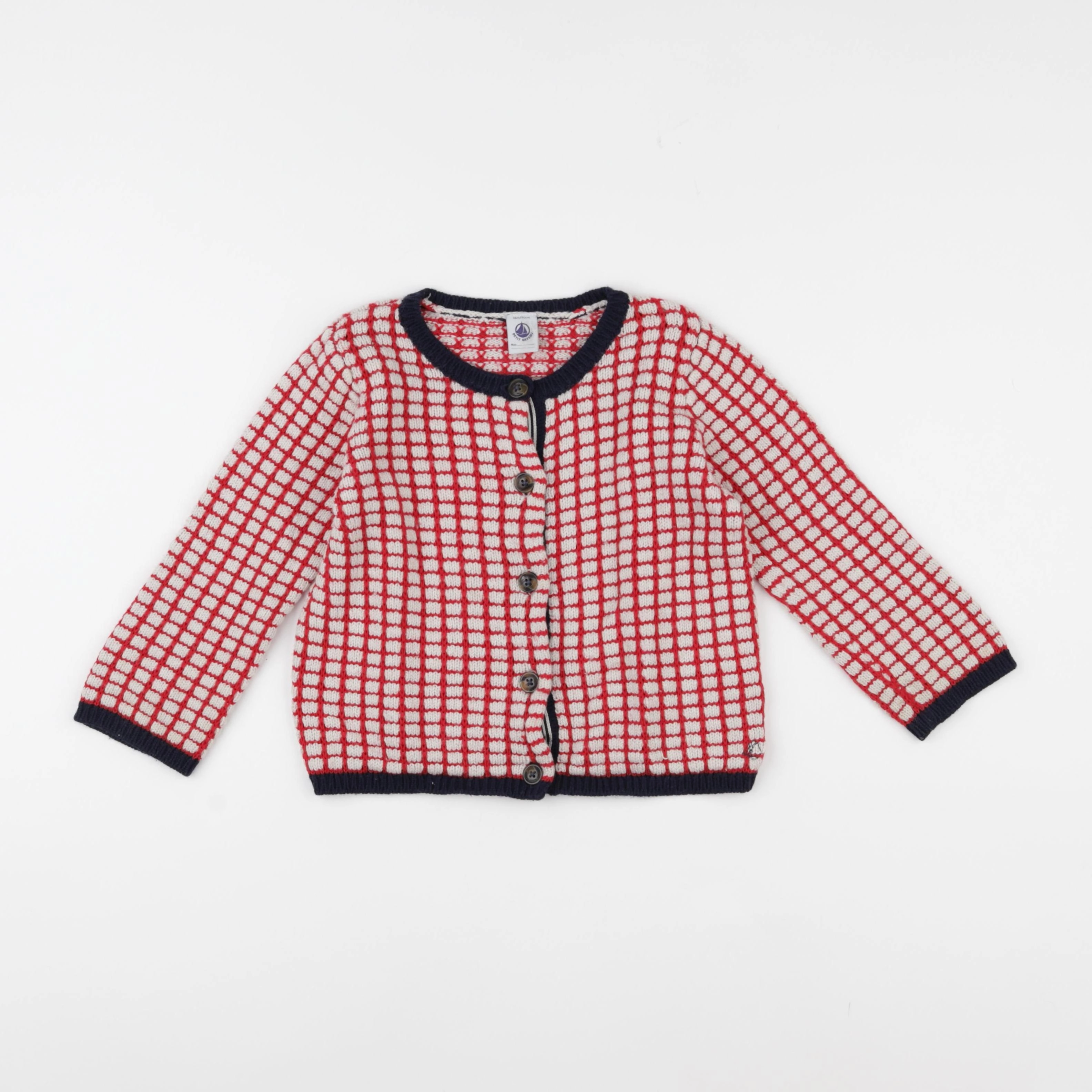 Petit Bateau - gilet rouge - 36 mois