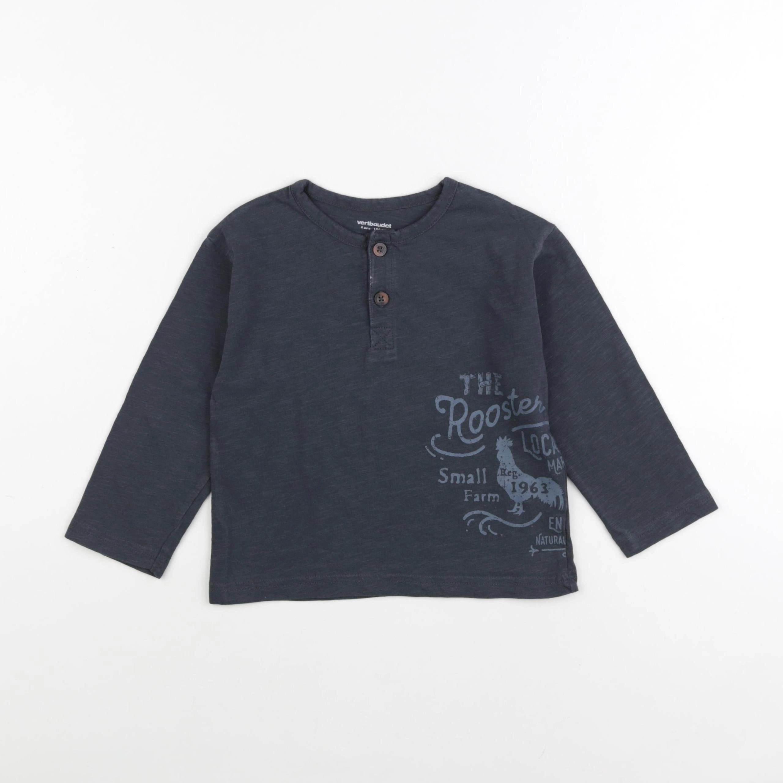 Vertbaudet - tee-shirt bleu - 4 ans
