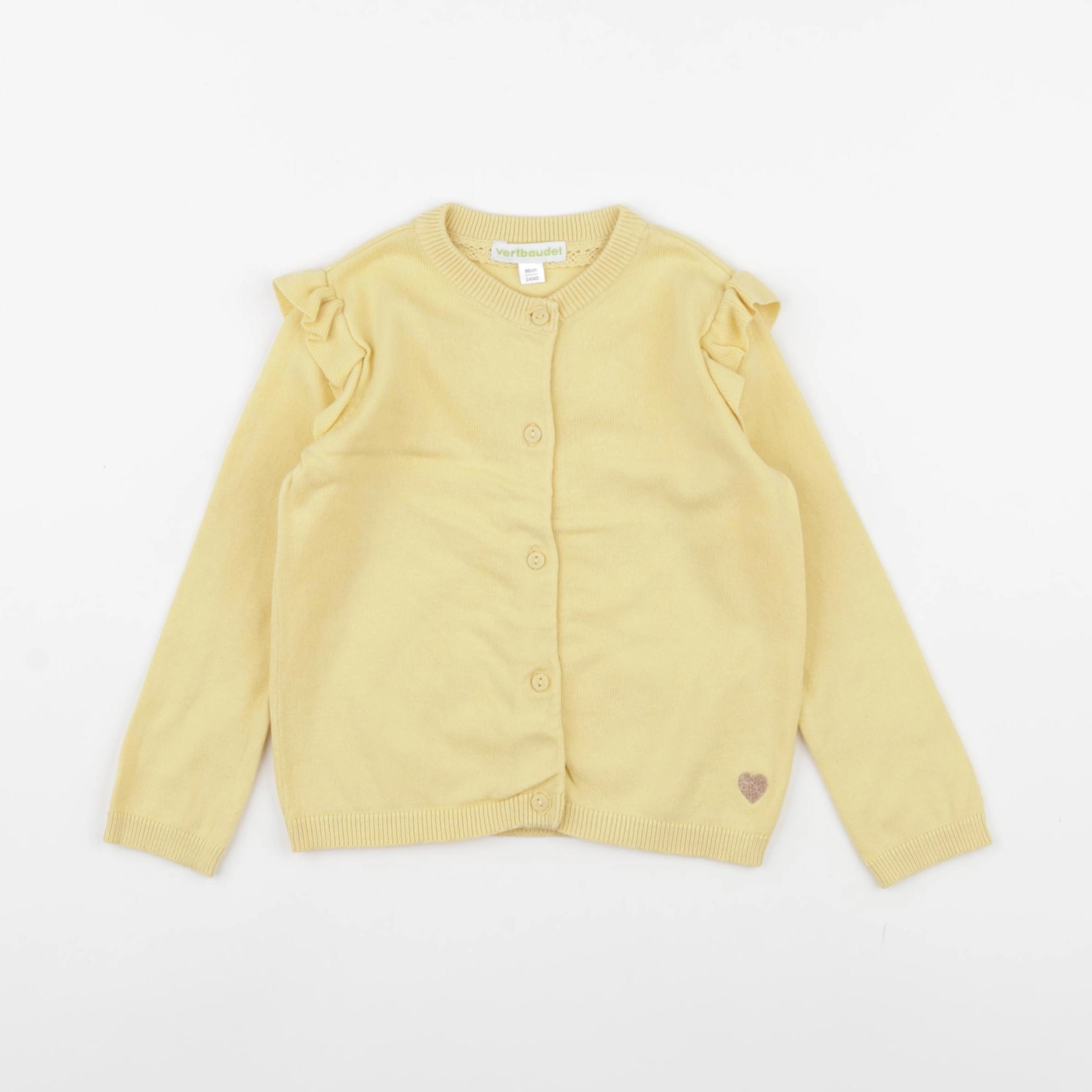 Vertbaudet - gilet jaune - 2 ans