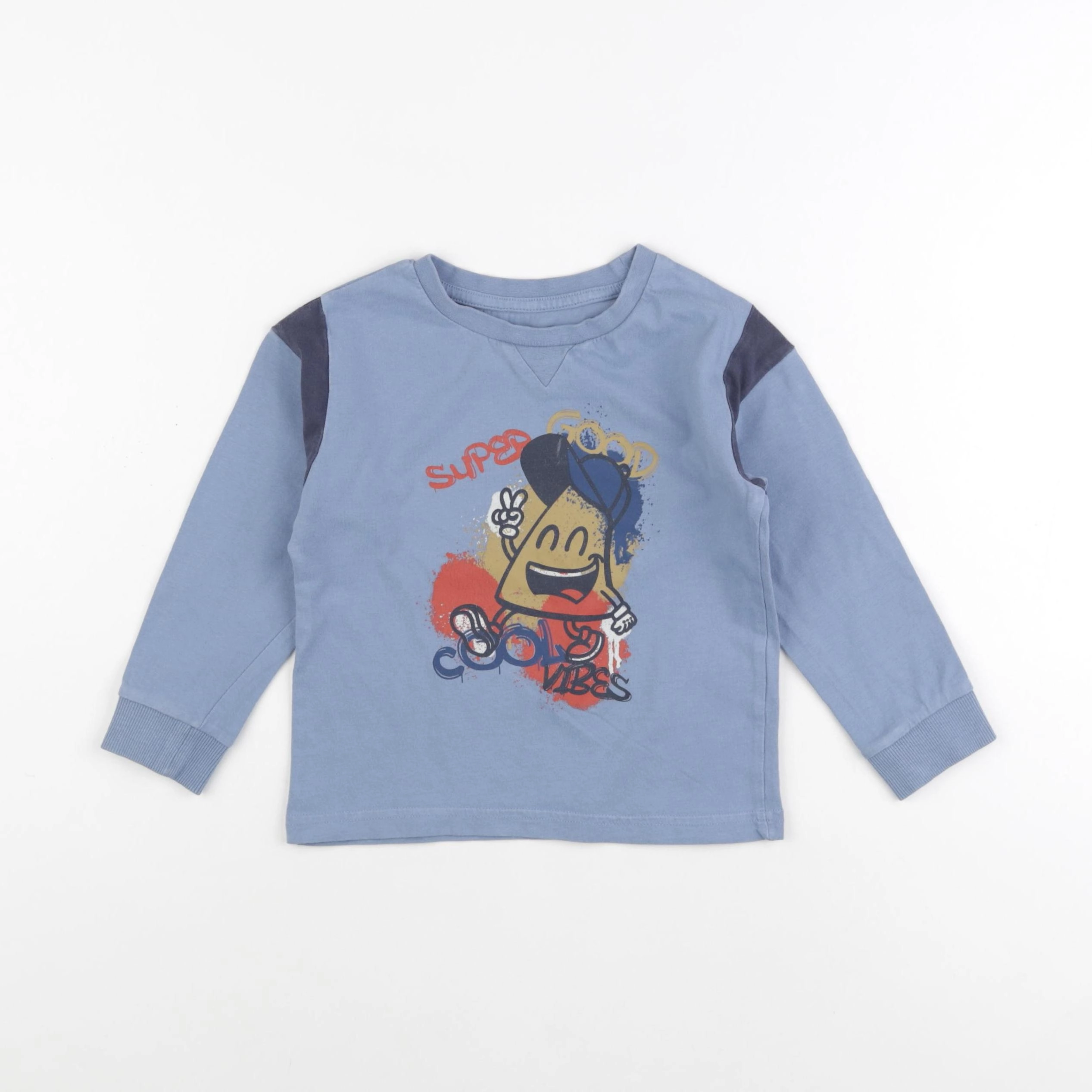 Vertbaudet - tee-shirt bleu - 4 ans