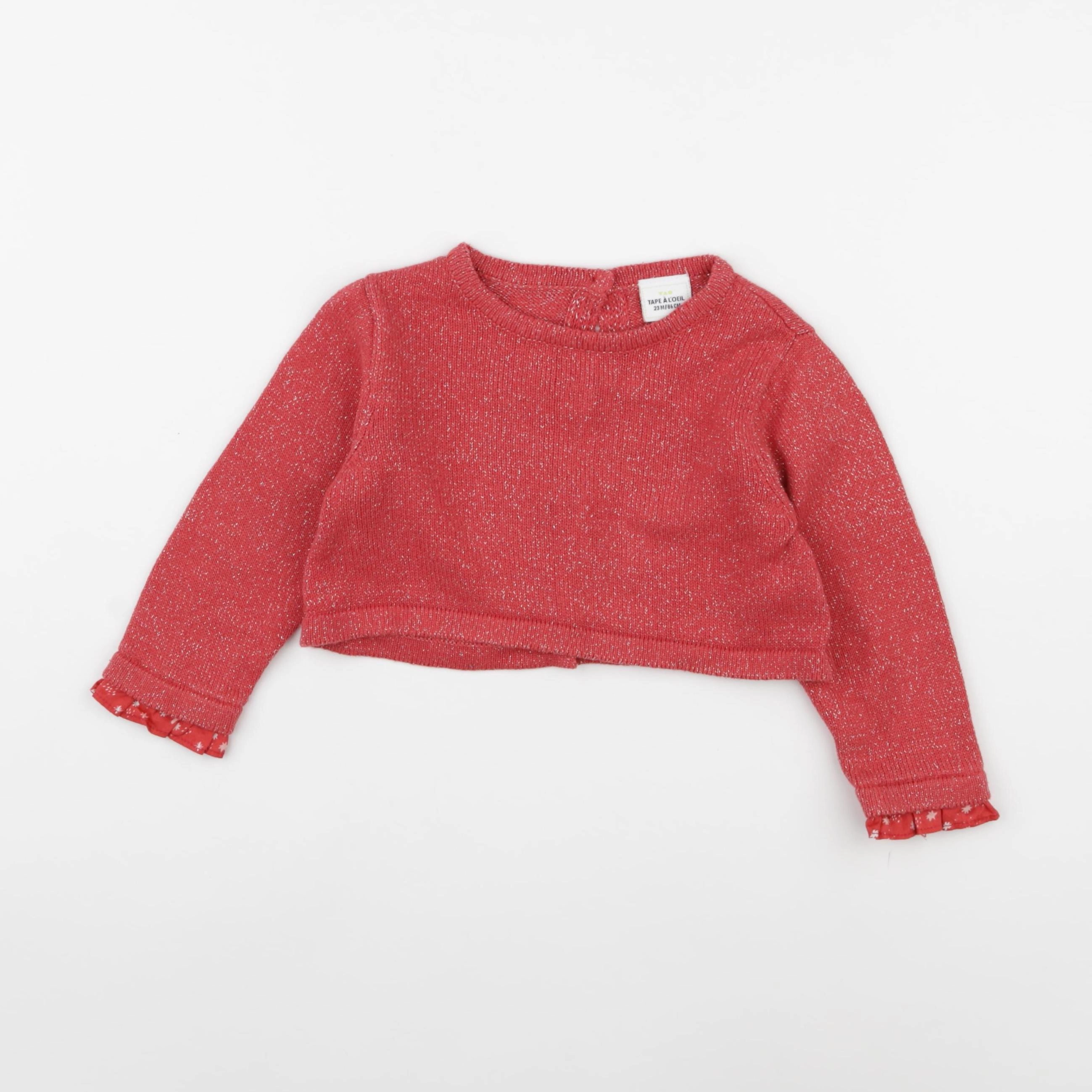 Tape à l'oeil - pull rouge, argent - 24 mois