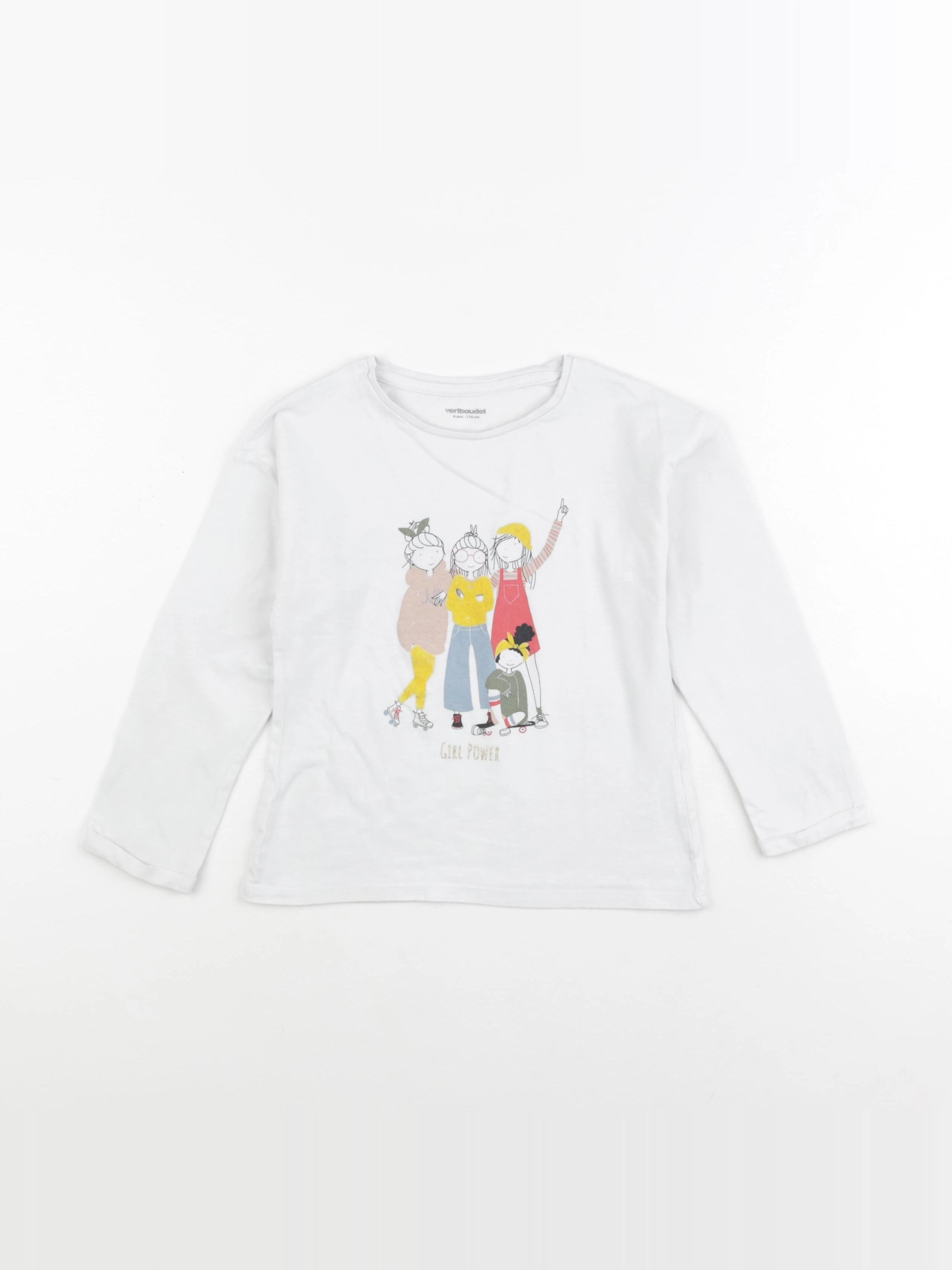 Vertbaudet - tee-shirt blanc - 6 ans