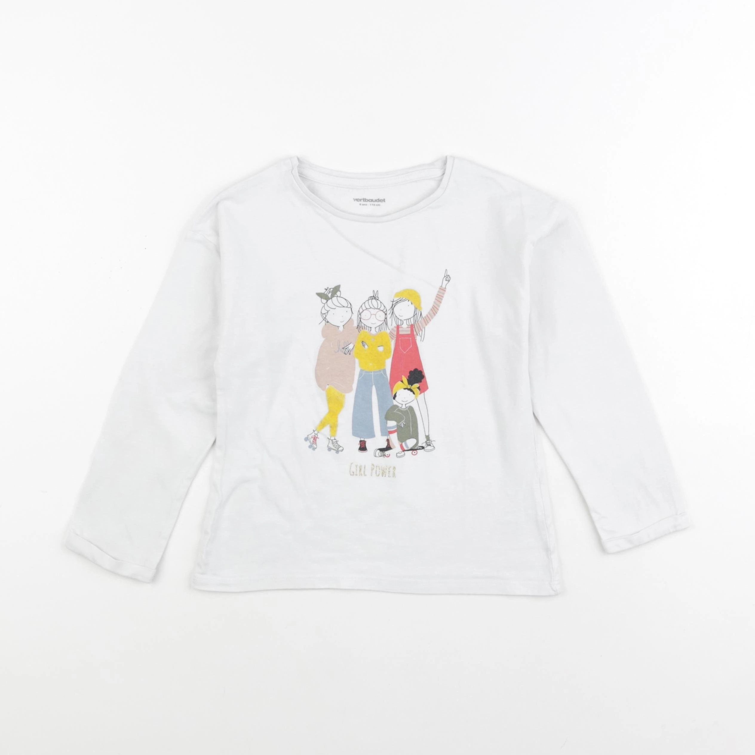 Vertbaudet - tee-shirt blanc - 6 ans