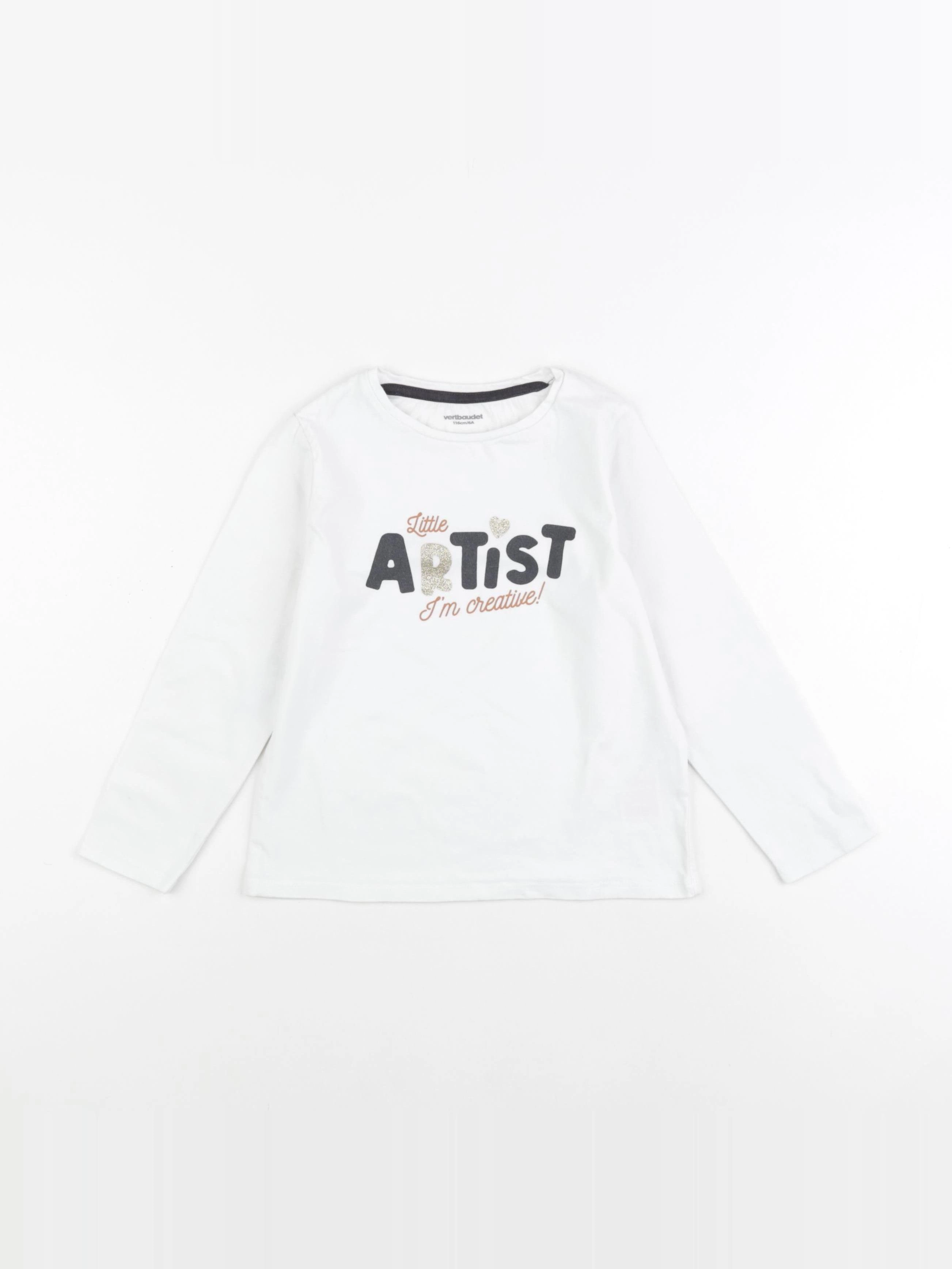 Vertbaudet - tee-shirt blanc - 6 ans
