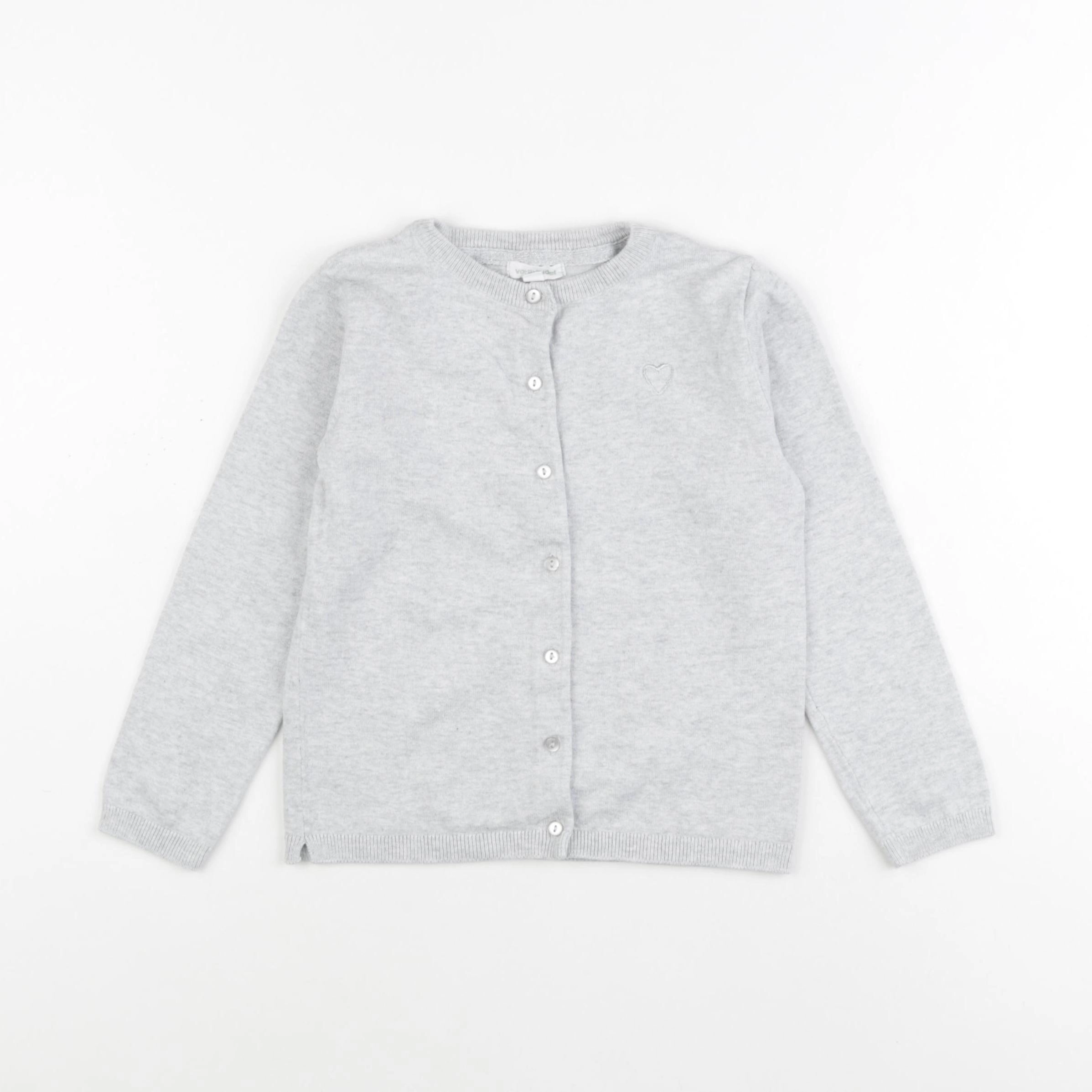Vertbaudet - gilet gris - 6 ans