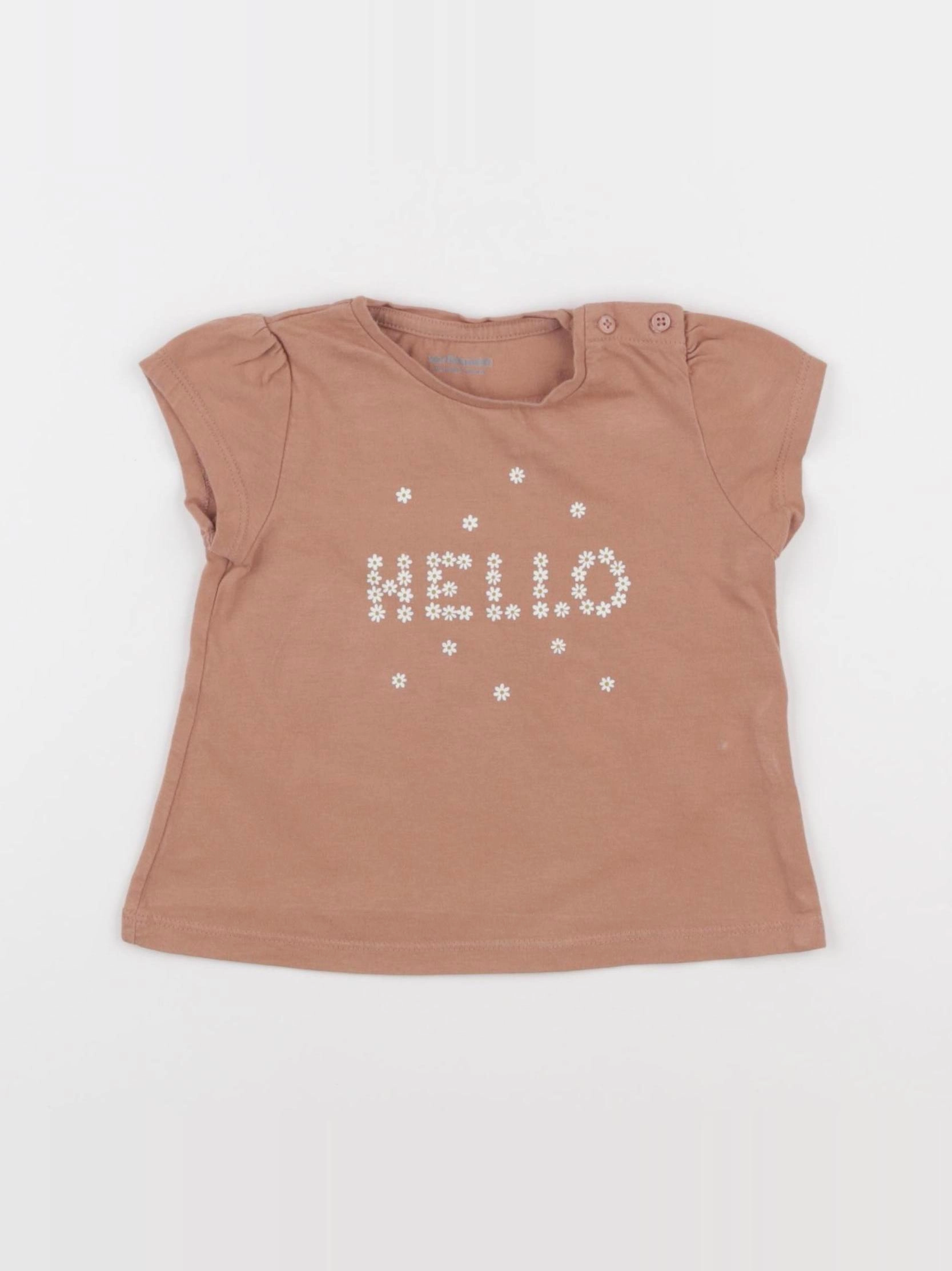Vertbaudet - tee-shirt marron - 12 mois