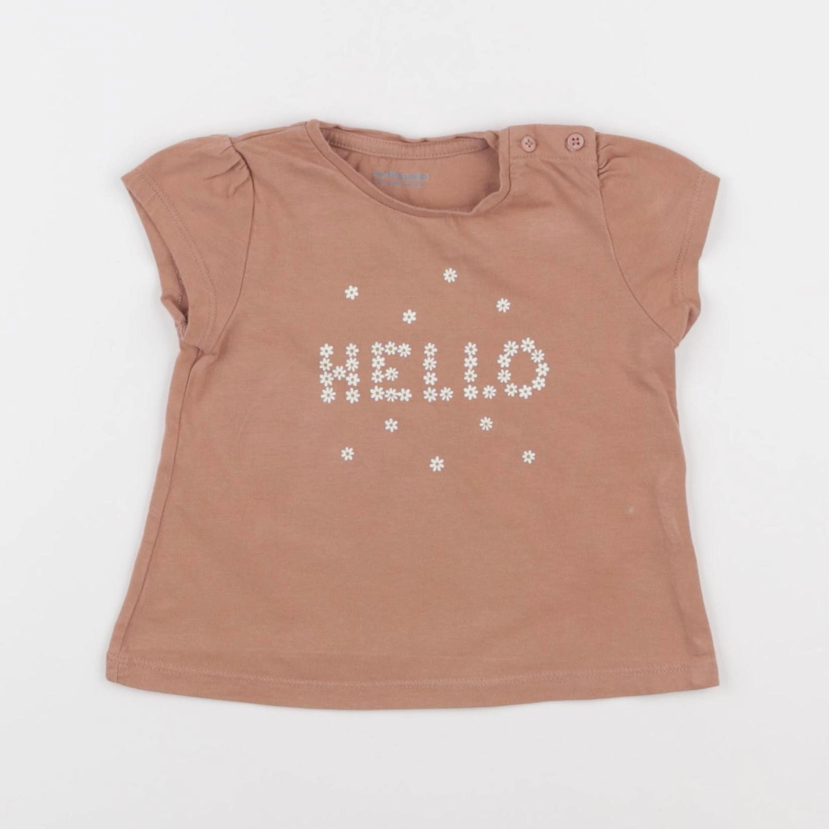 Vertbaudet - tee-shirt marron - 12 mois