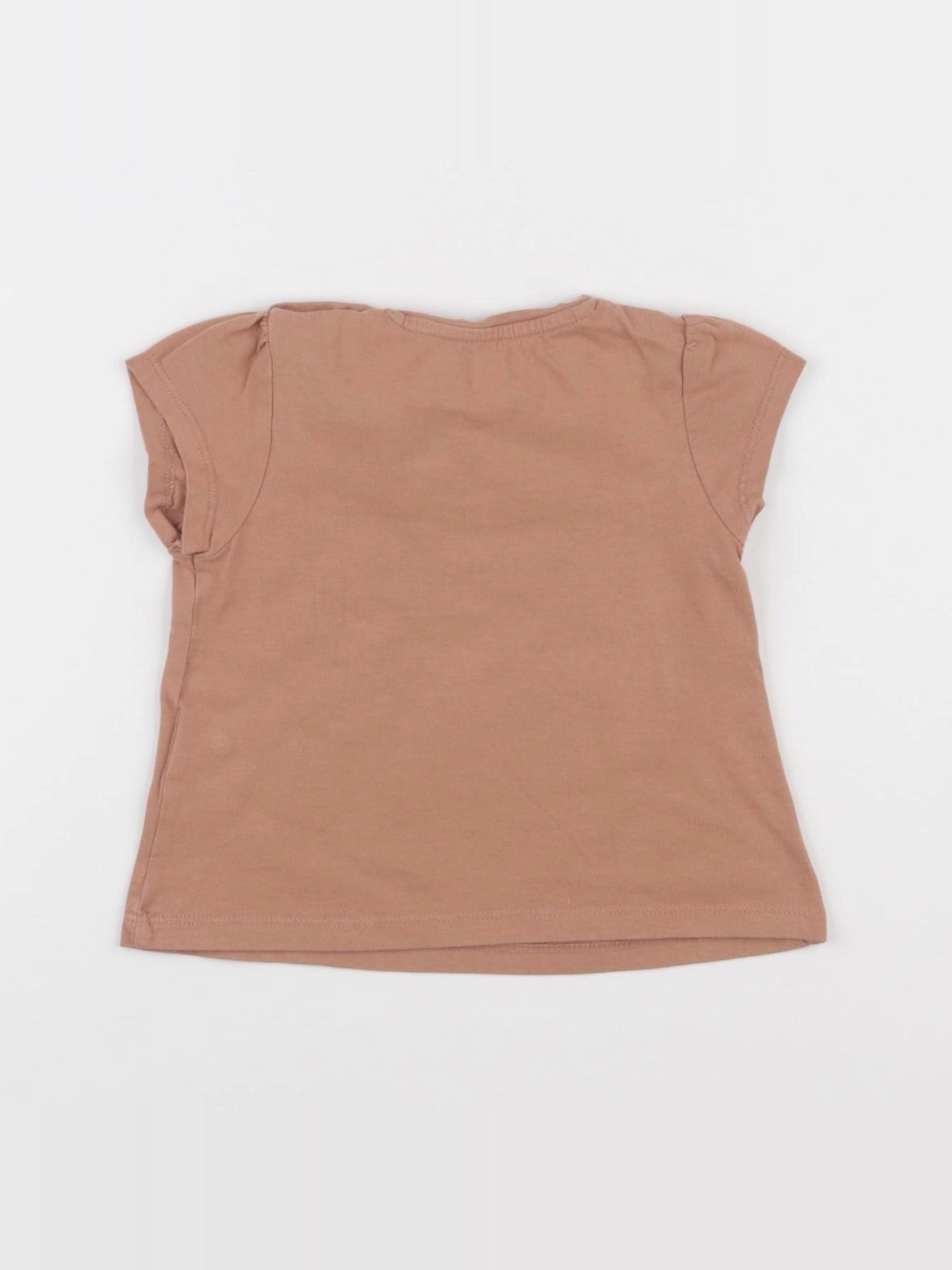 Vertbaudet - tee-shirt marron - 12 mois