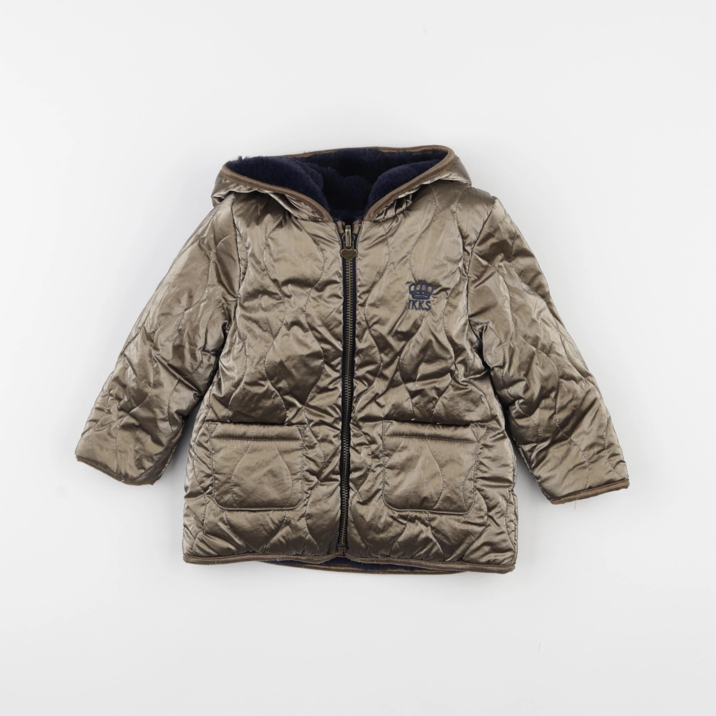 IKKS - doudoune réversible beige, bronze - 2 ans