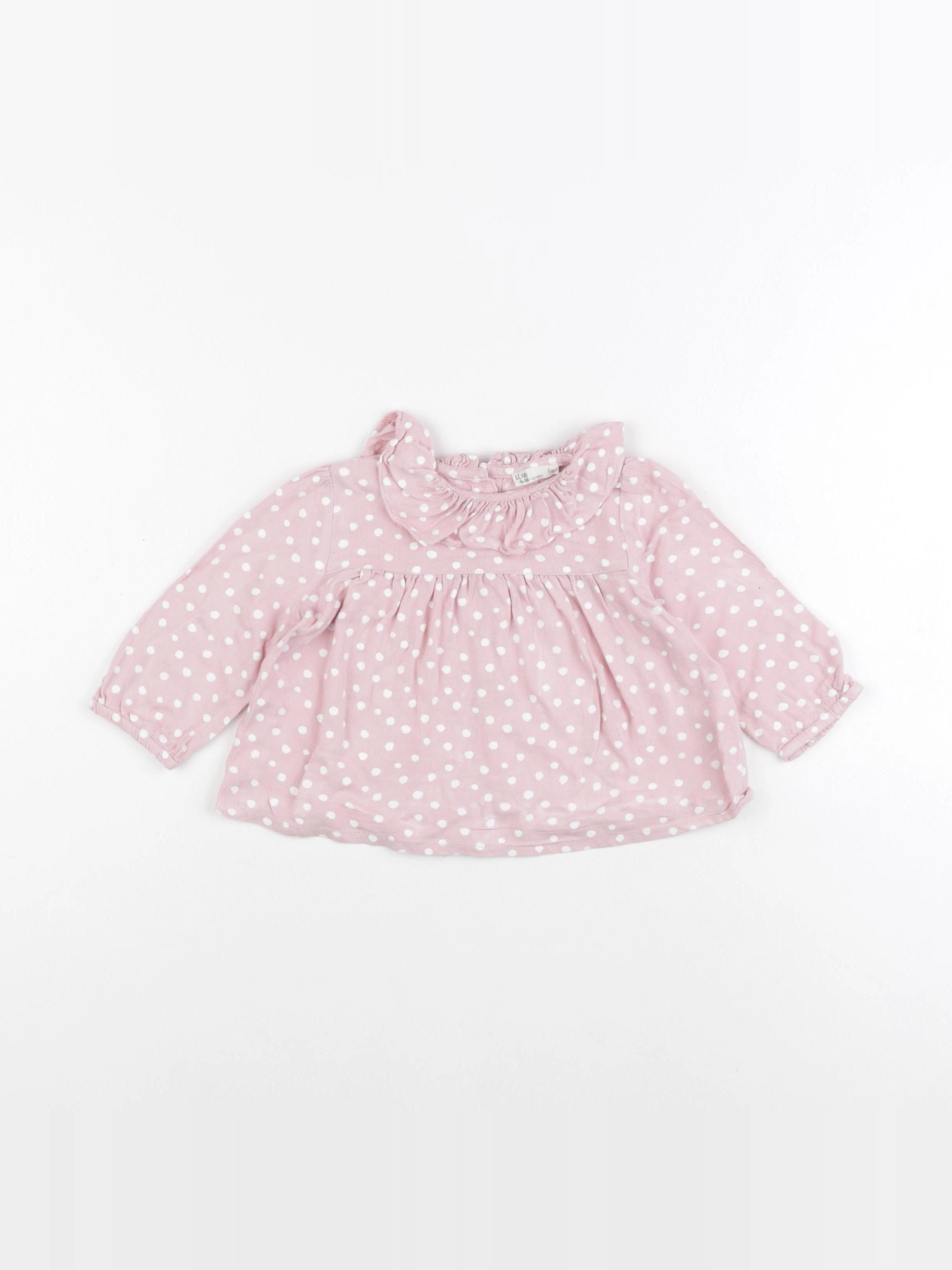 Little Cigogne - blouse rose - 9 mois