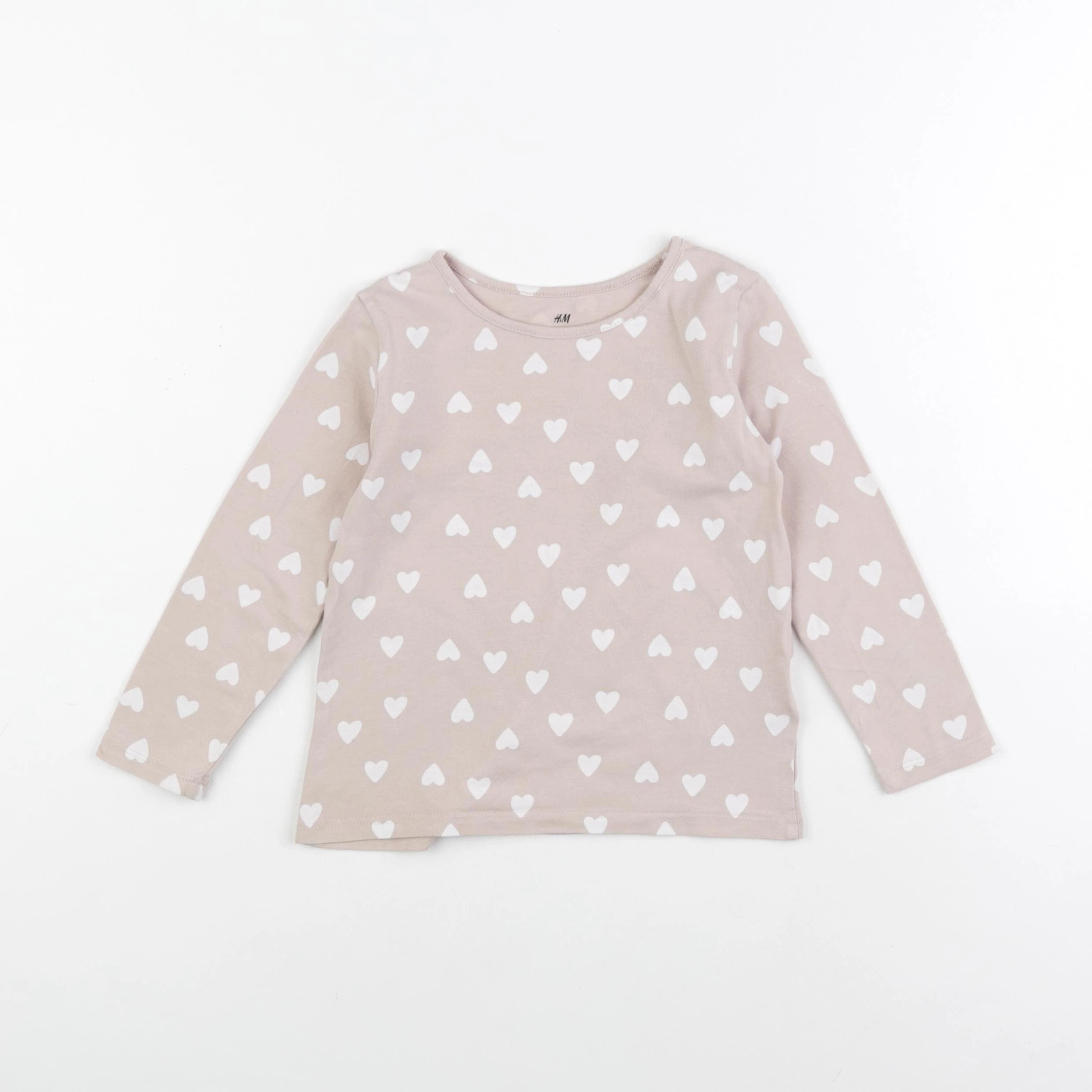 H&M - tee-shirt beige - 3/4 ans