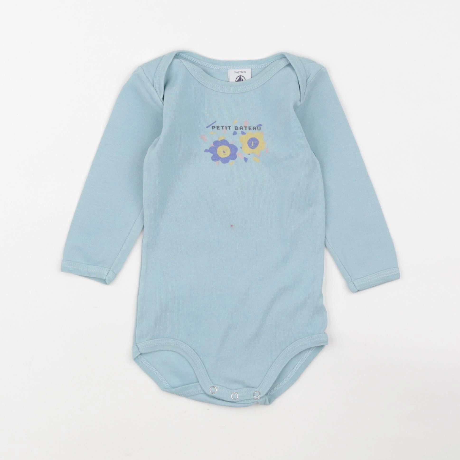 Petit Bateau - body bleu - 9 mois