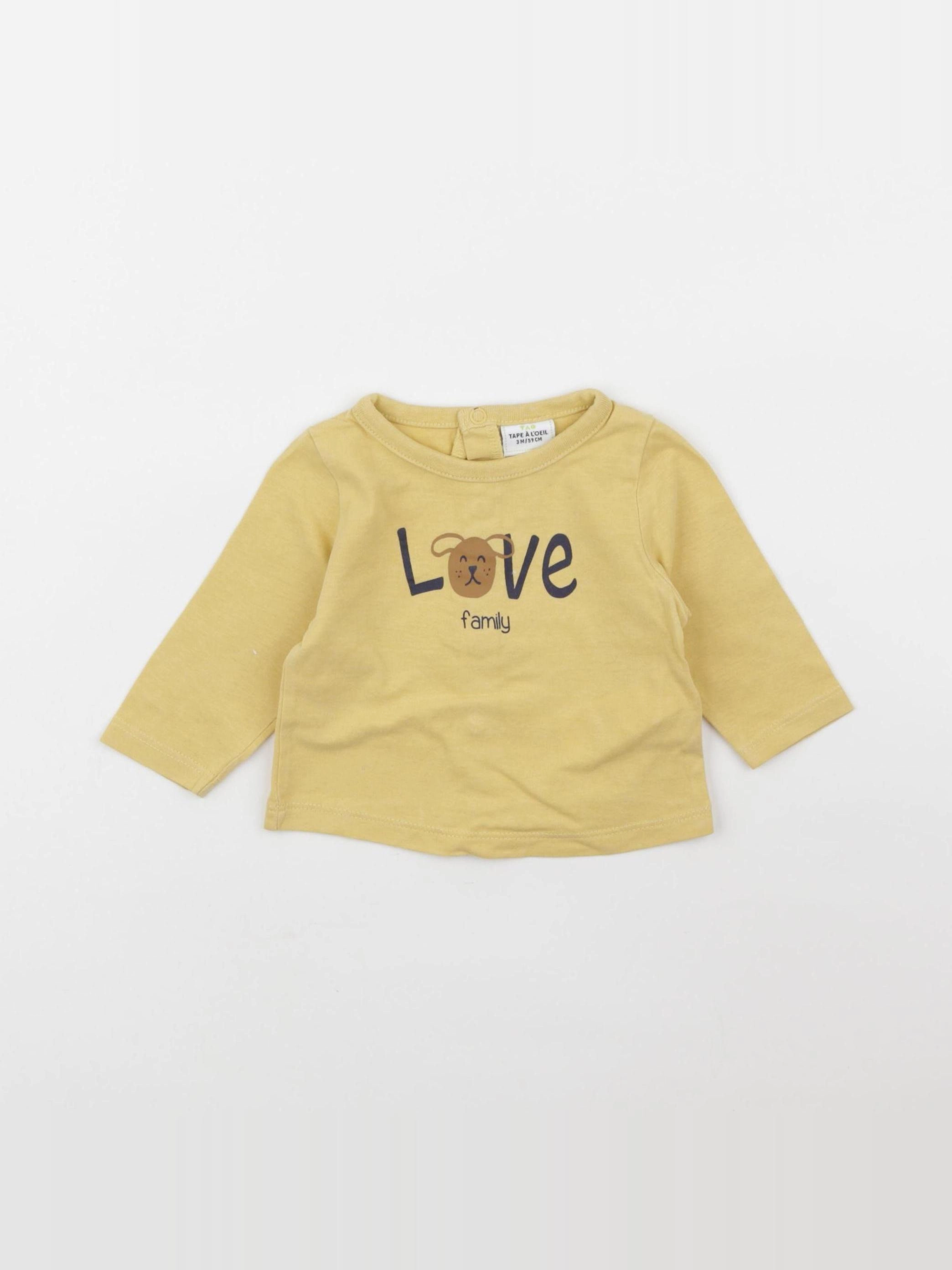 Tape à l'oeil - tee-shirt jaune - 3 mois