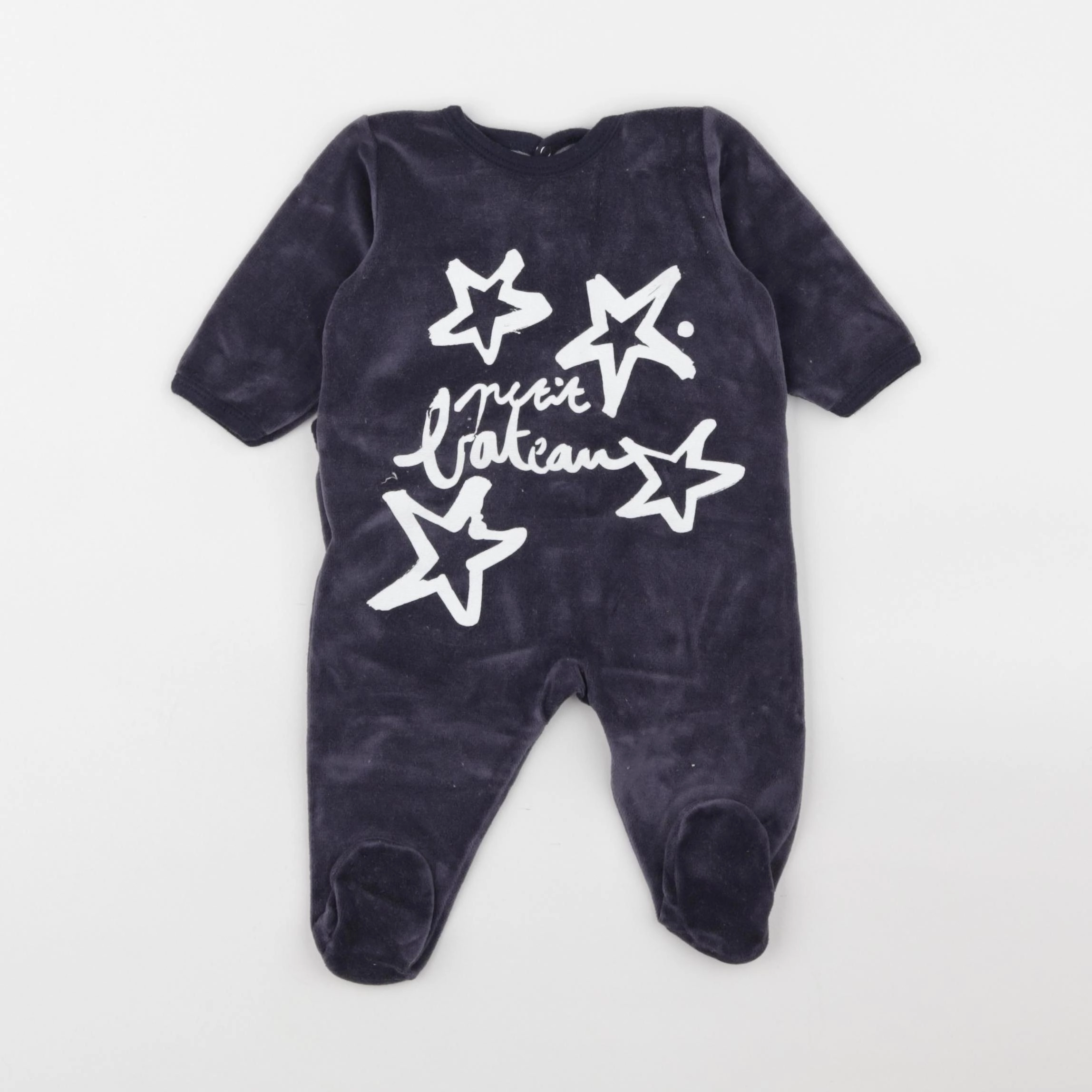 Petit Bateau - pyjama velours bleu - 3 mois