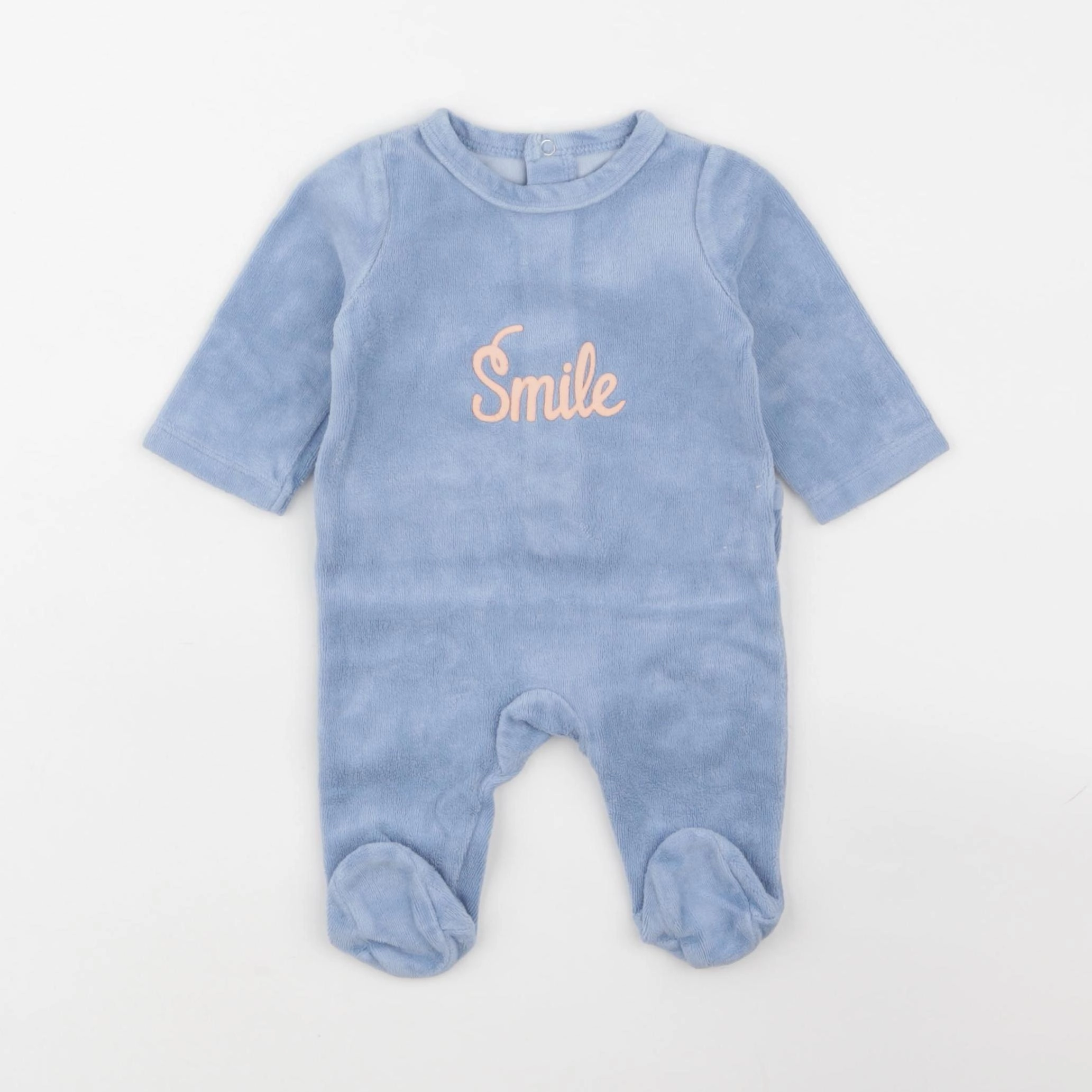 Tape à l'oeil - pyjama velours bleu - 1 mois