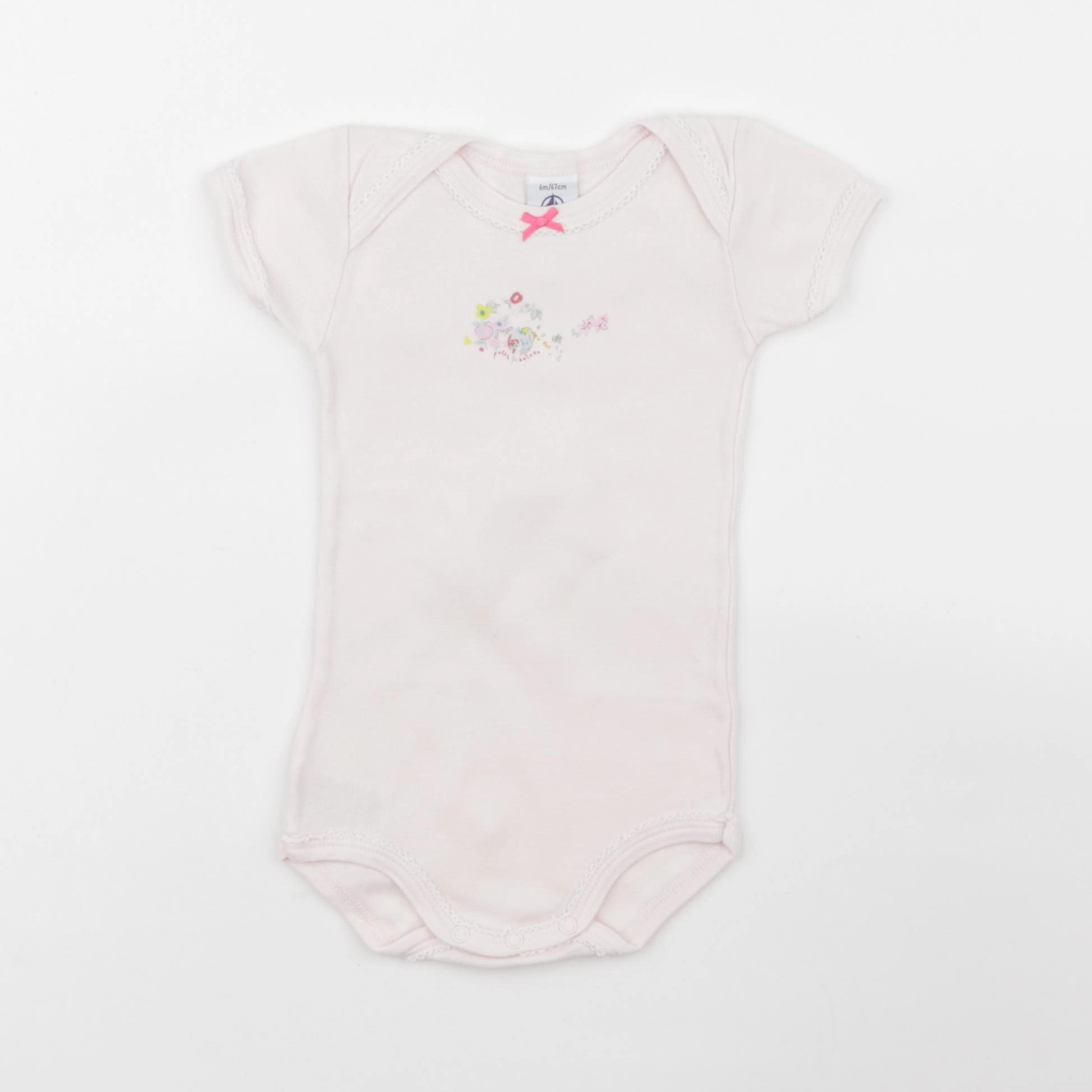 Petit Bateau - body rose - 6 mois