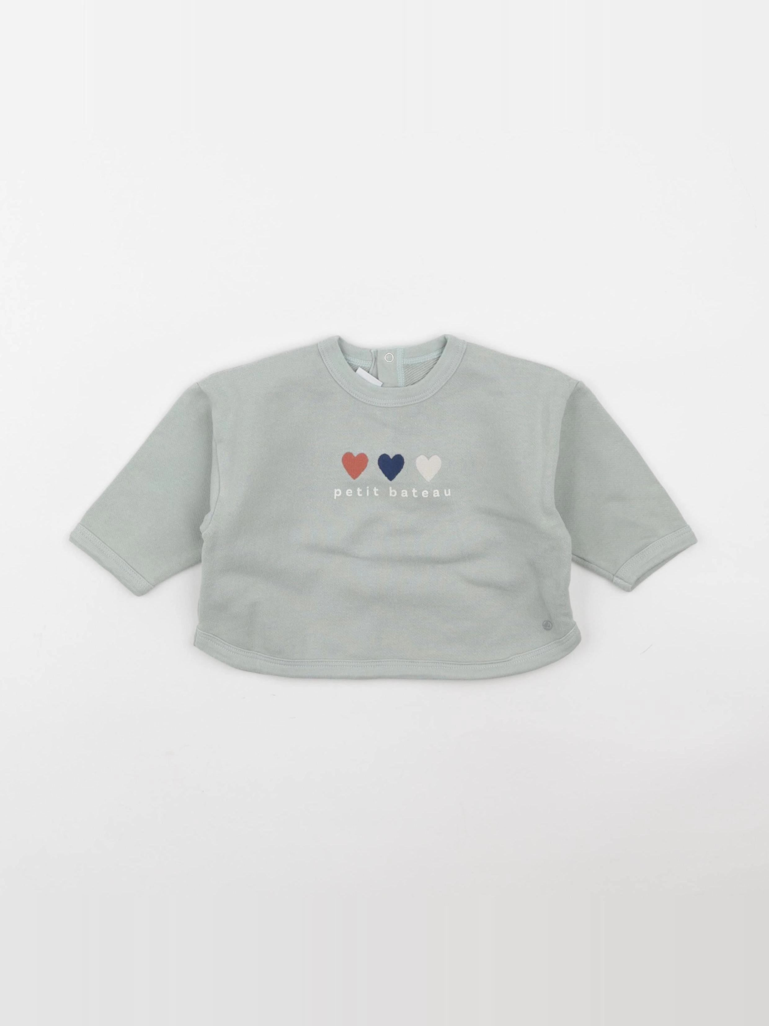 Petit Bateau - sweat vert - 6 mois