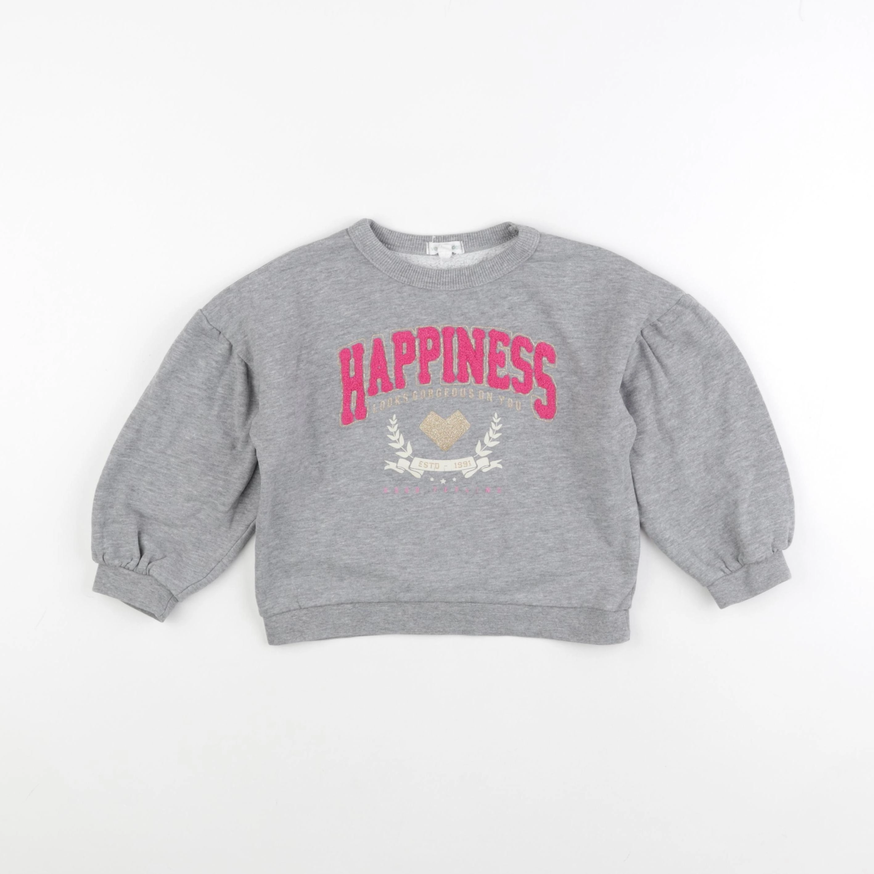 Vertbaudet - sweat gris - 6 ans