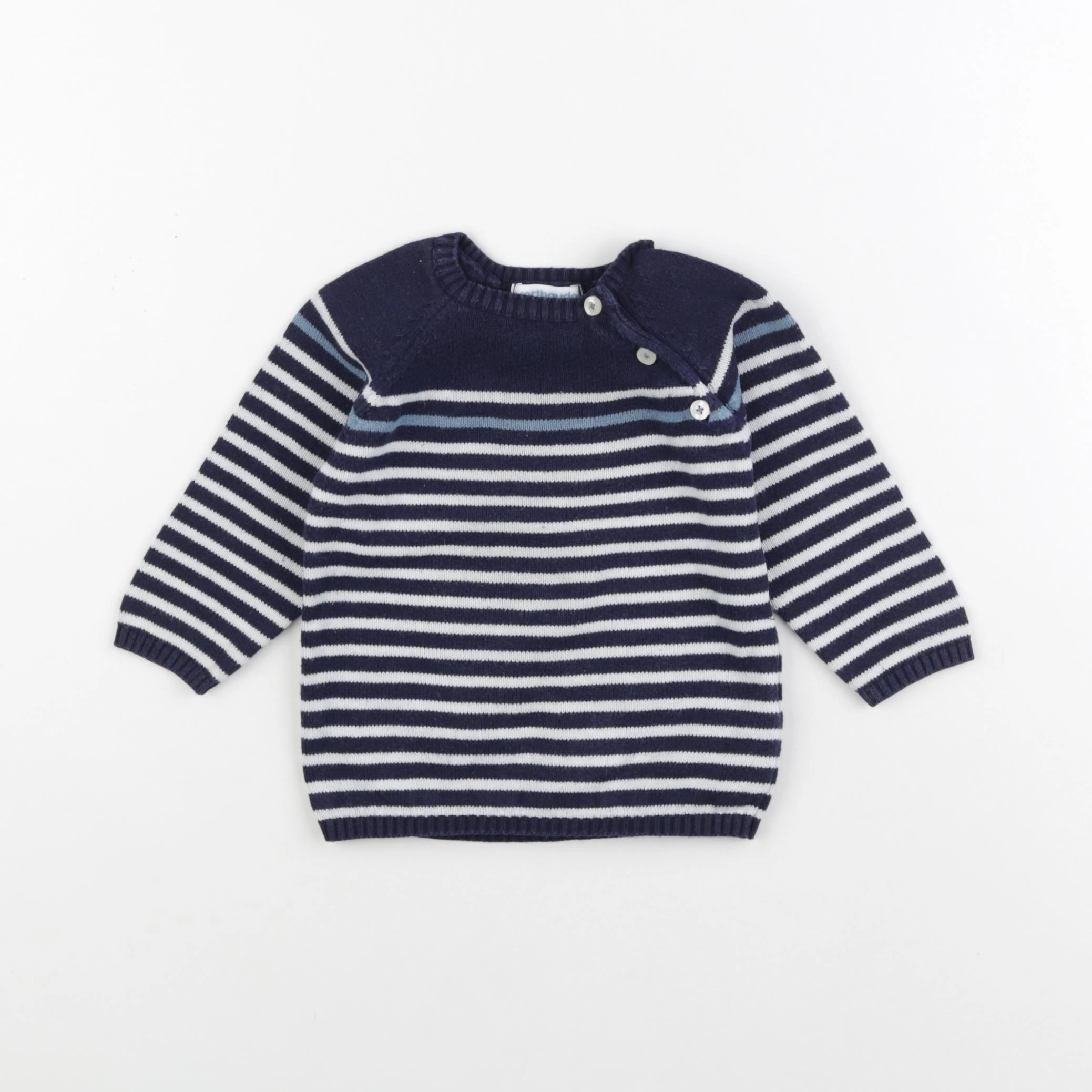 Vertbaudet - pull bleu - 12 mois