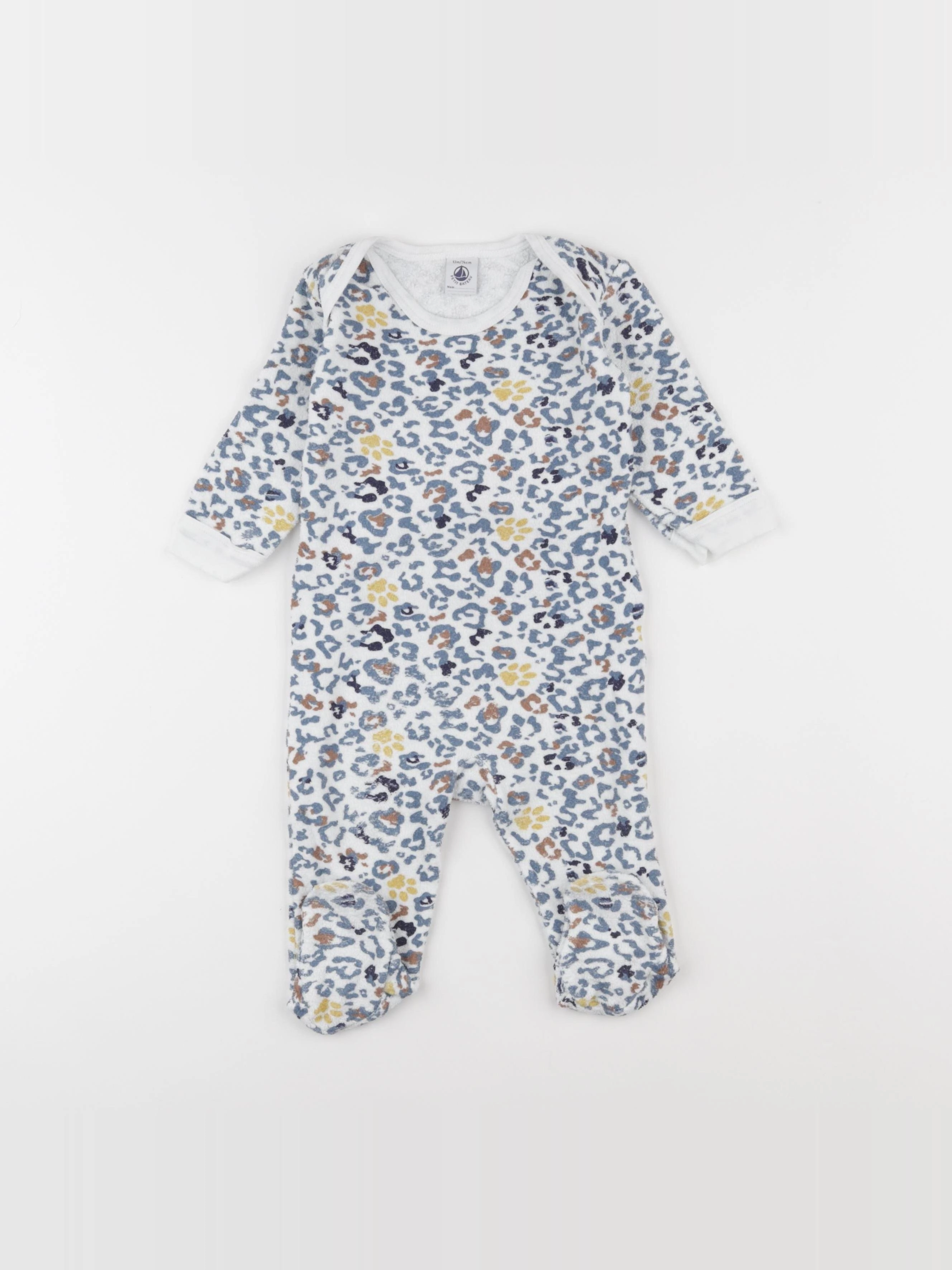 Petit Bateau - pyjama coton bleu - 12 mois